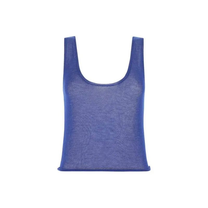 Saint Laurent Paris o1s1wg111024 Sheer Sleeveless Tank Top in Blue Size XS / US 0-2 / IT 36-38 - 2 Thumbnail