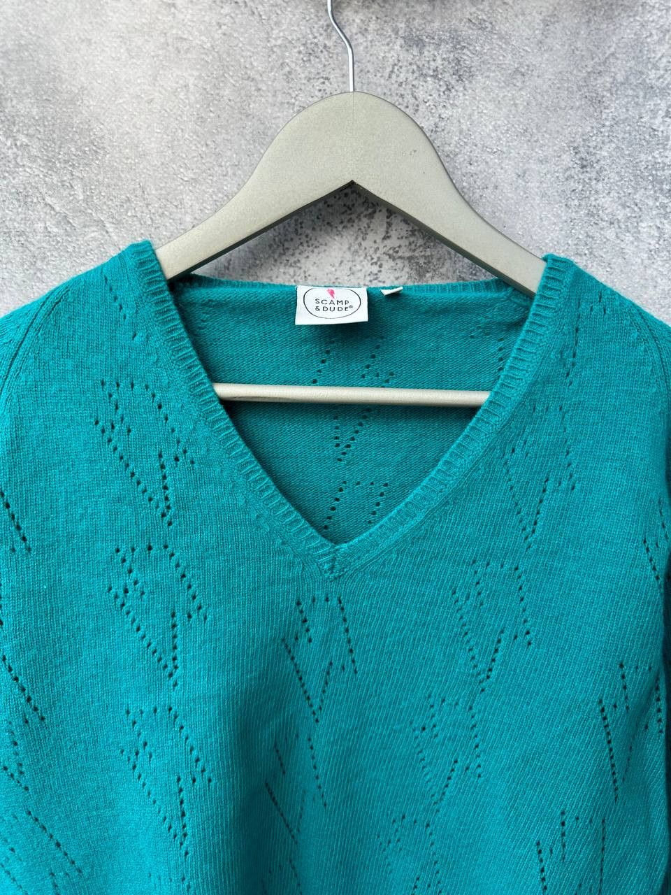 Other Scamp & Dude Teal Pointelle Knitted Jumper Sweater Size S / US 4 / IT 40 - 5 Thumbnail