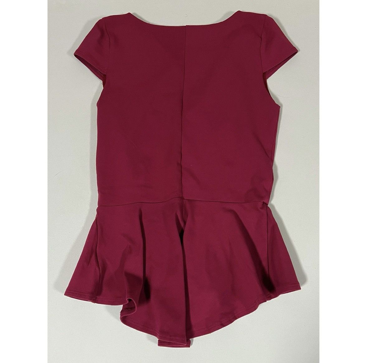 Bebe Bebe Red Burgundy V-Neck Peplum Shirt Top Blouse Size S/M ♥️ Size S / US 4 / IT 40 - 4 Thumbnail