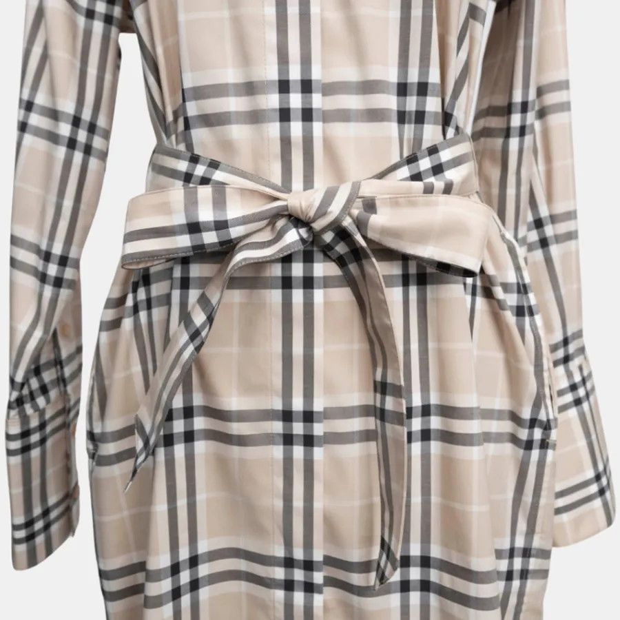 Burberry o1w1db10326 Check Belted Dress in Multicolor Size XS / US 0-2 / IT 36-38 - 4 Thumbnail