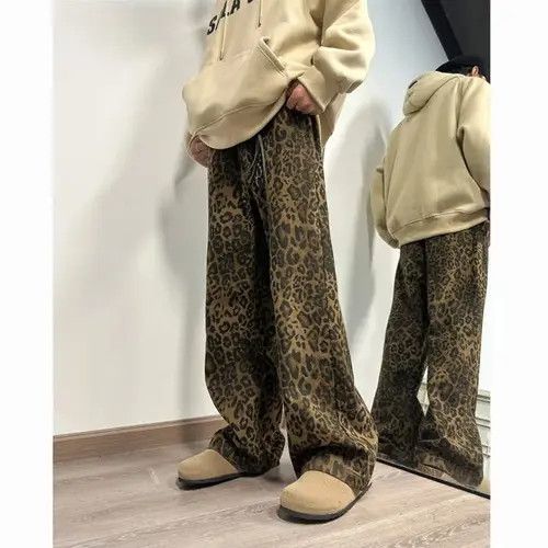 Jean leopard print wide leg jeans Size US 32 / EU 48 - 3 Thumbnail