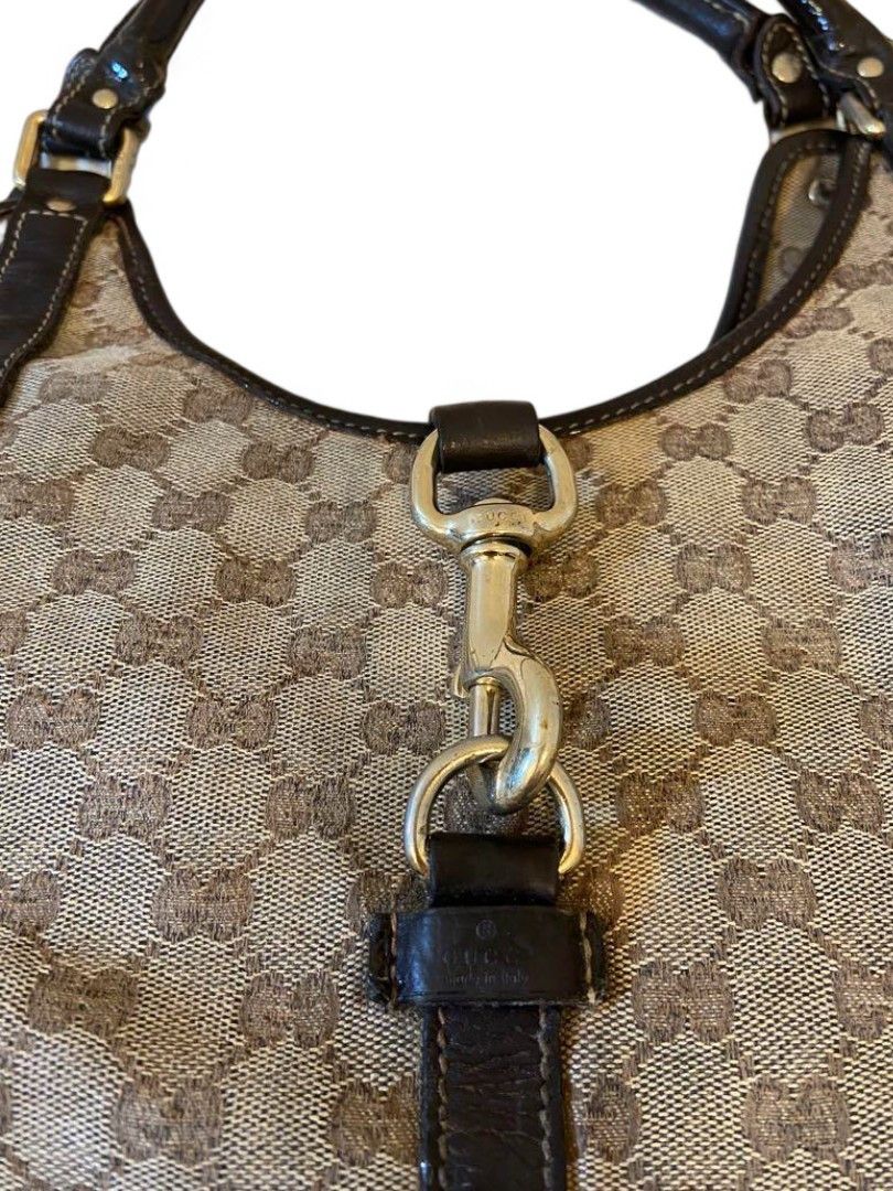 Gucci Gucci - Jackie One Shoulder Bag Brown Beige Monogram Size ONE SIZE - 10 Thumbnail