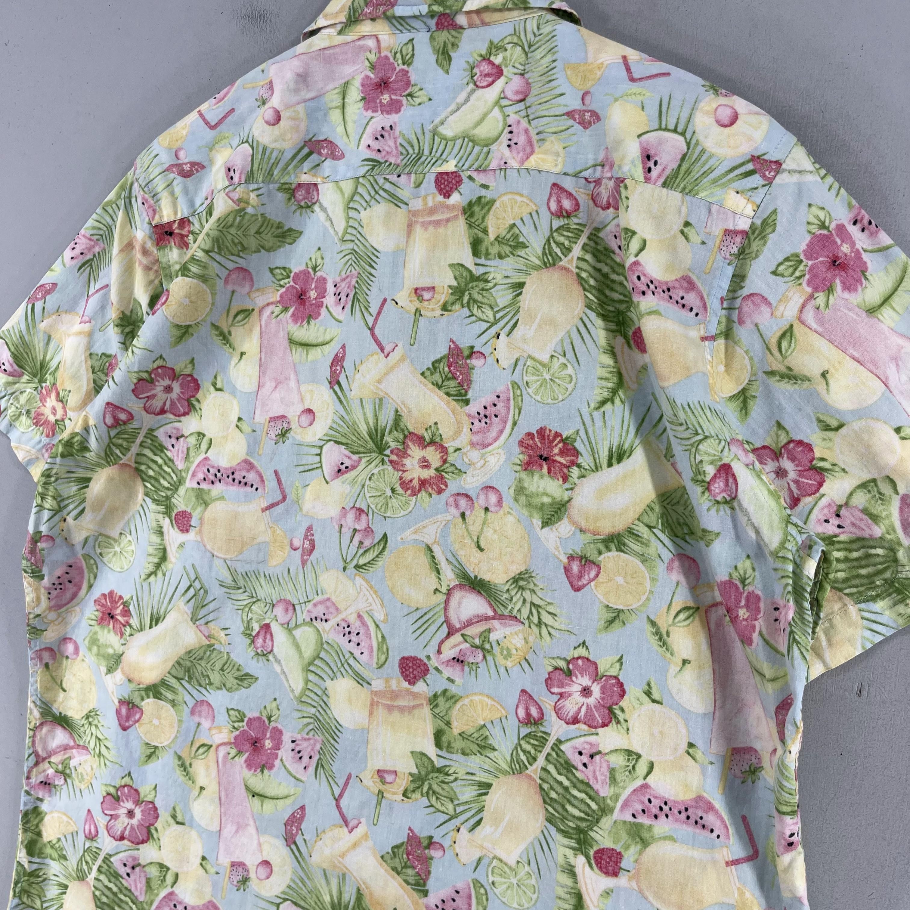 Japanese Brand Hawaiian Tropical Beach Party Motive Over Print Shirt Size US L / EU 52-54 / 3 - 9 Thumbnail