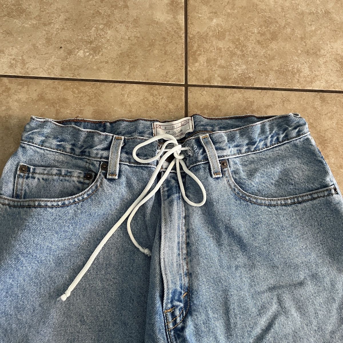 Levi's × Vintage Remade Levi’s Drawstring Waist Baggy Jeans Size US 34 / EU 50 - 4 Thumbnail