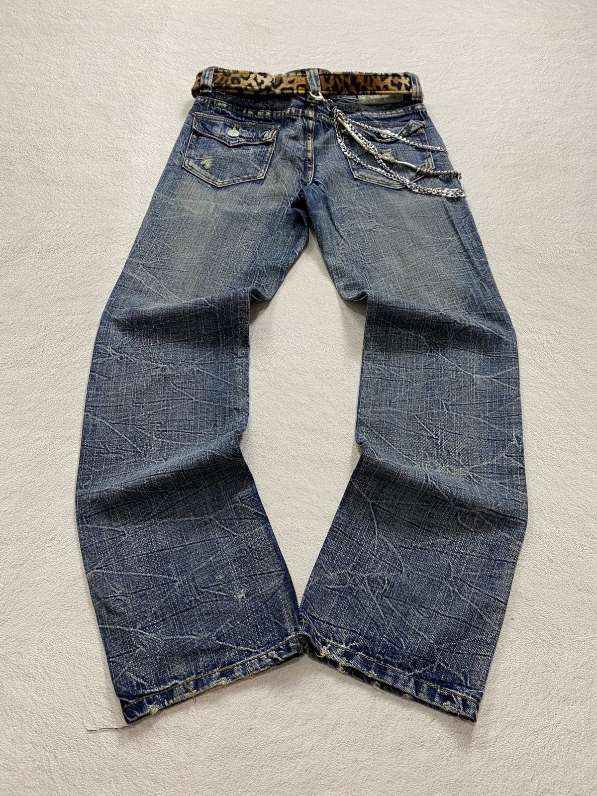 If Six Was Nine × Japanese Brand 2000s AFT Distressed opium style jean Size US 31 - 2 Thumbnail