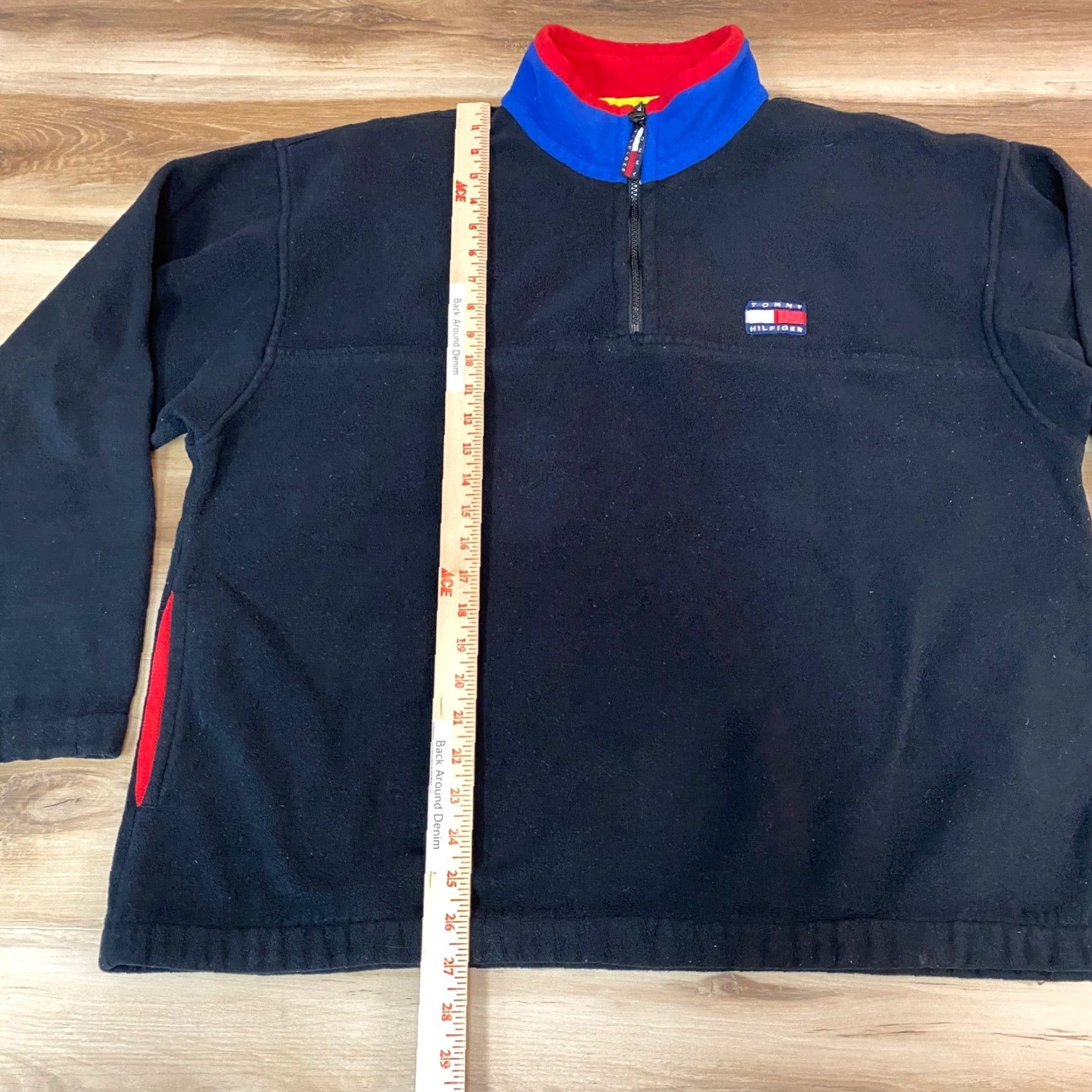 Tommy Hilfiger VINTAGE Tommy Hilfiger Mens Black Fleece 1/4 Zip Pullover Sweatshirt XL Size US XL / EU 56 / 4 - 4 Thumbnail