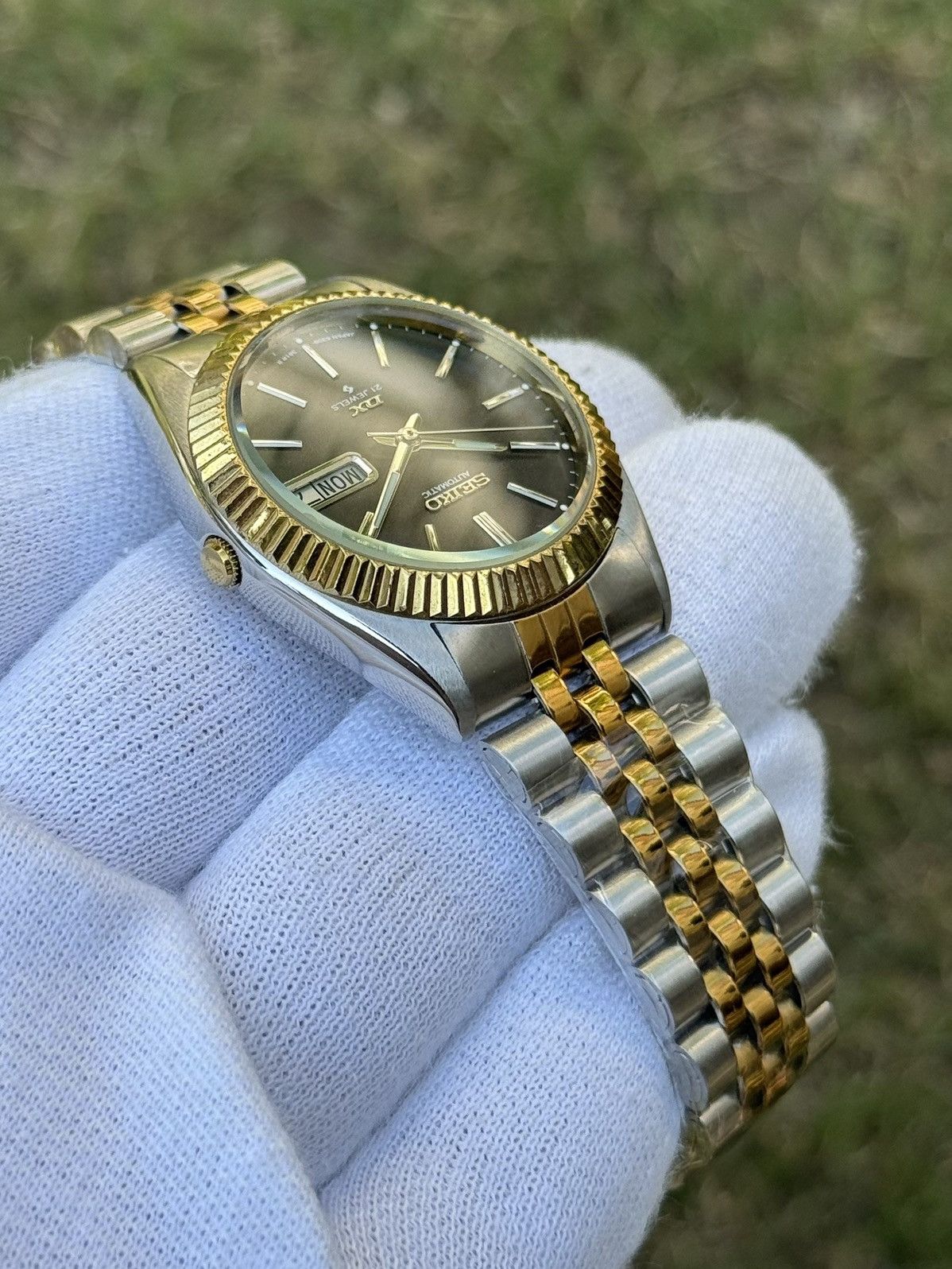 Seiko Seiko 5 DX Fluted Bezel Automatic 6309 Japanese mens Watch Size 36 - 12 Thumbnail