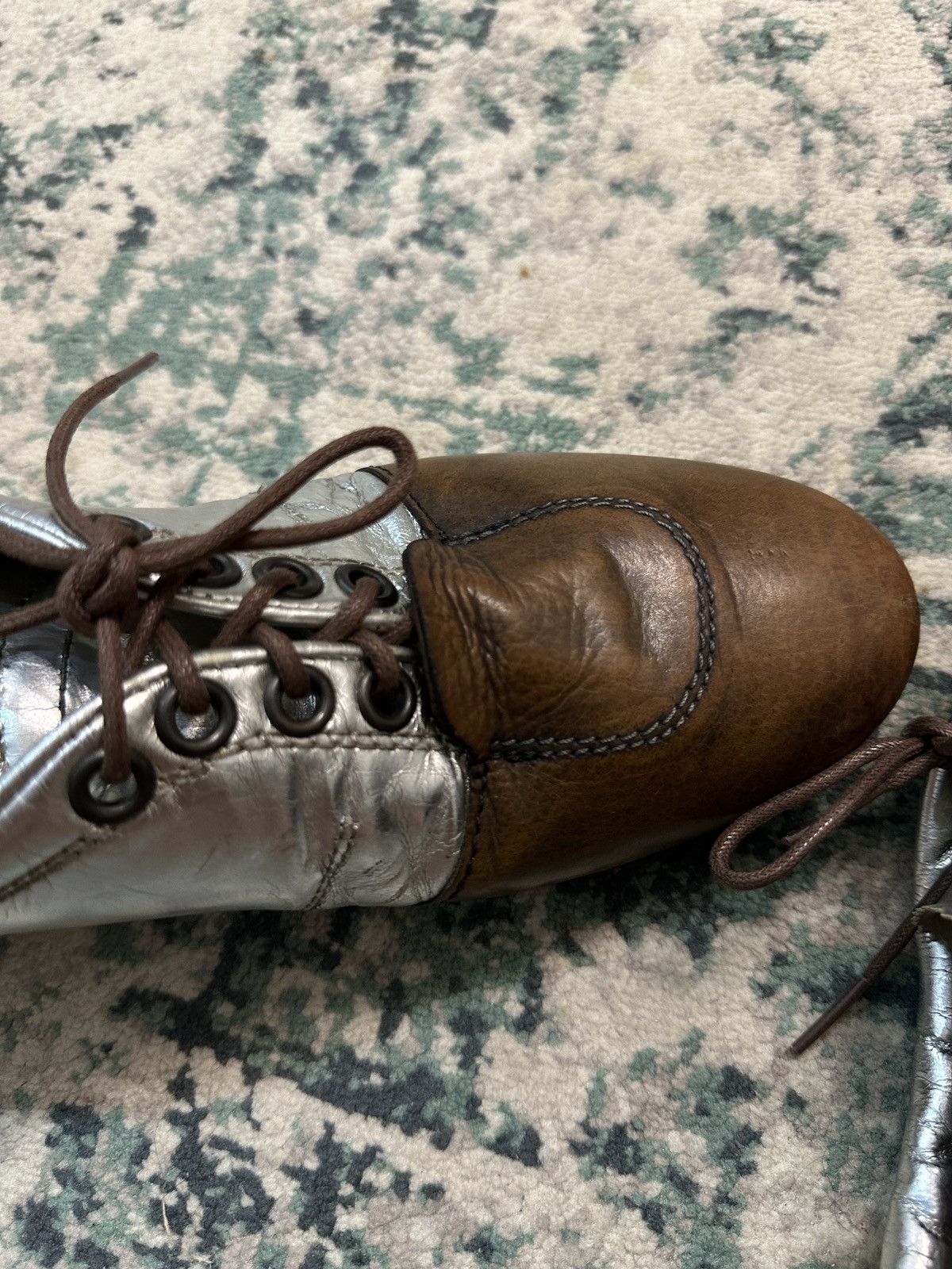 C.P. Company C.P. Company x Pantofola D'oro Oxford Leather Silver Shoes Size US 5 / EU 37 - 9 Thumbnail
