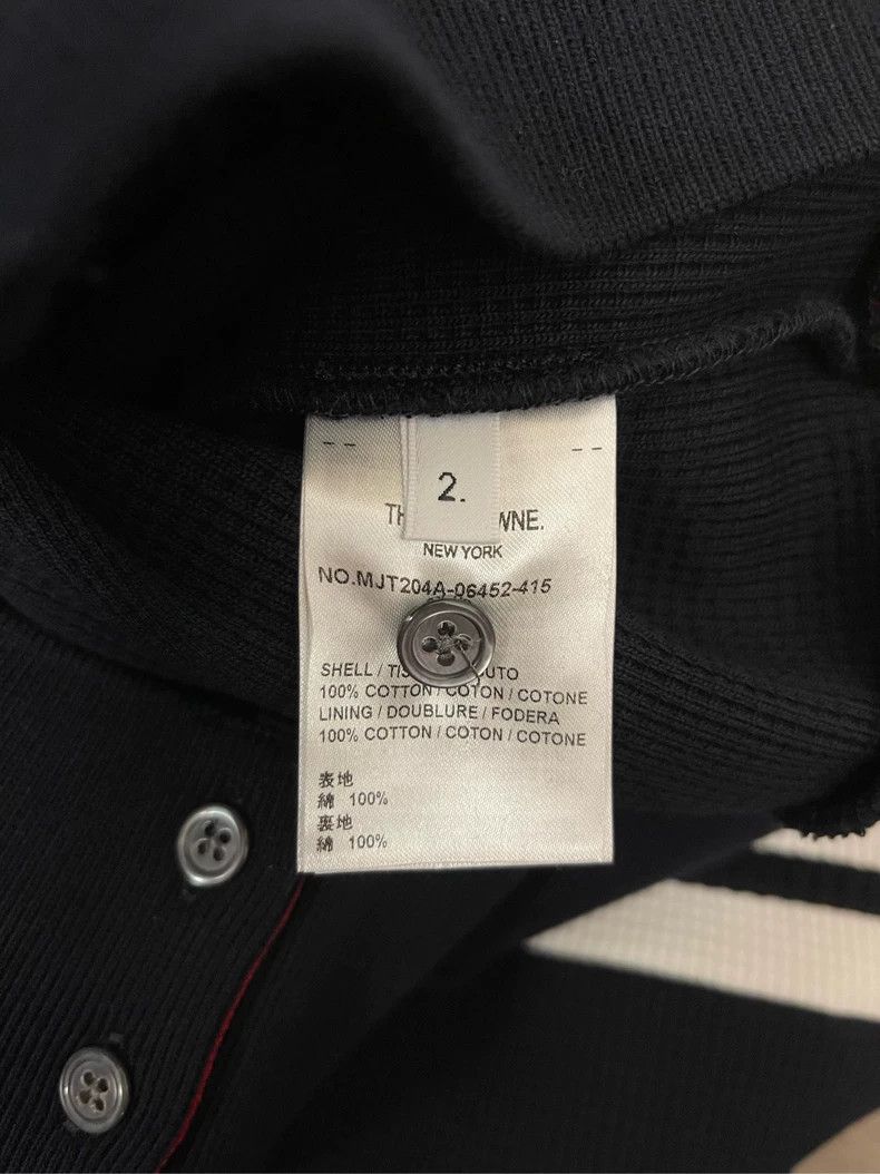Thom Browne Thom browne Dark blue classic four-striped waffe zipper jac Size US M / EU 48-50 / 2 - 6 Thumbnail