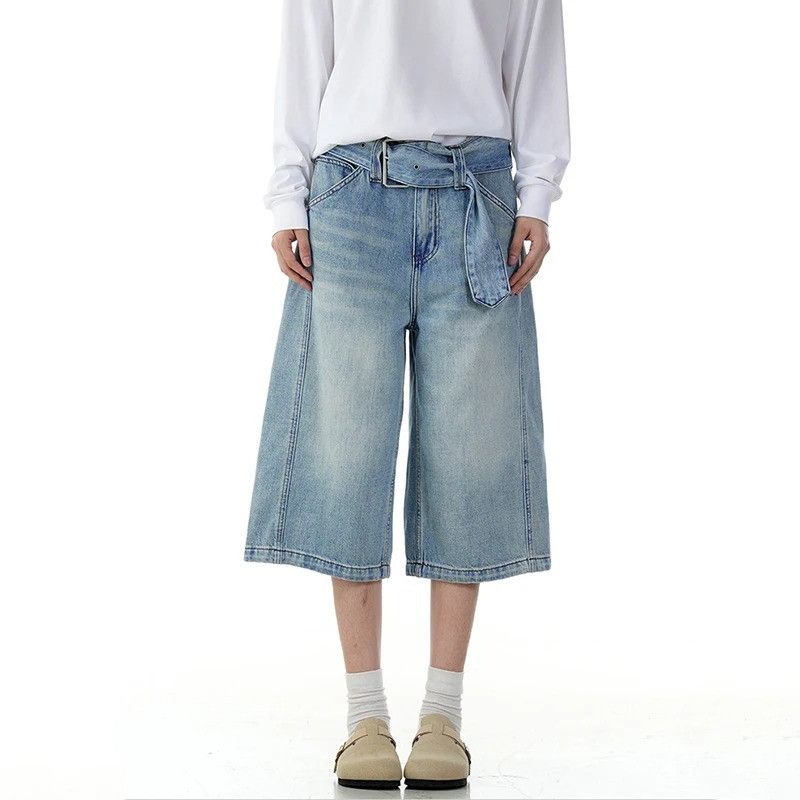 Jean Washed Blue Jorts Men Loose Fit High Street Style Size US 34 / EU 50 - 5 Thumbnail