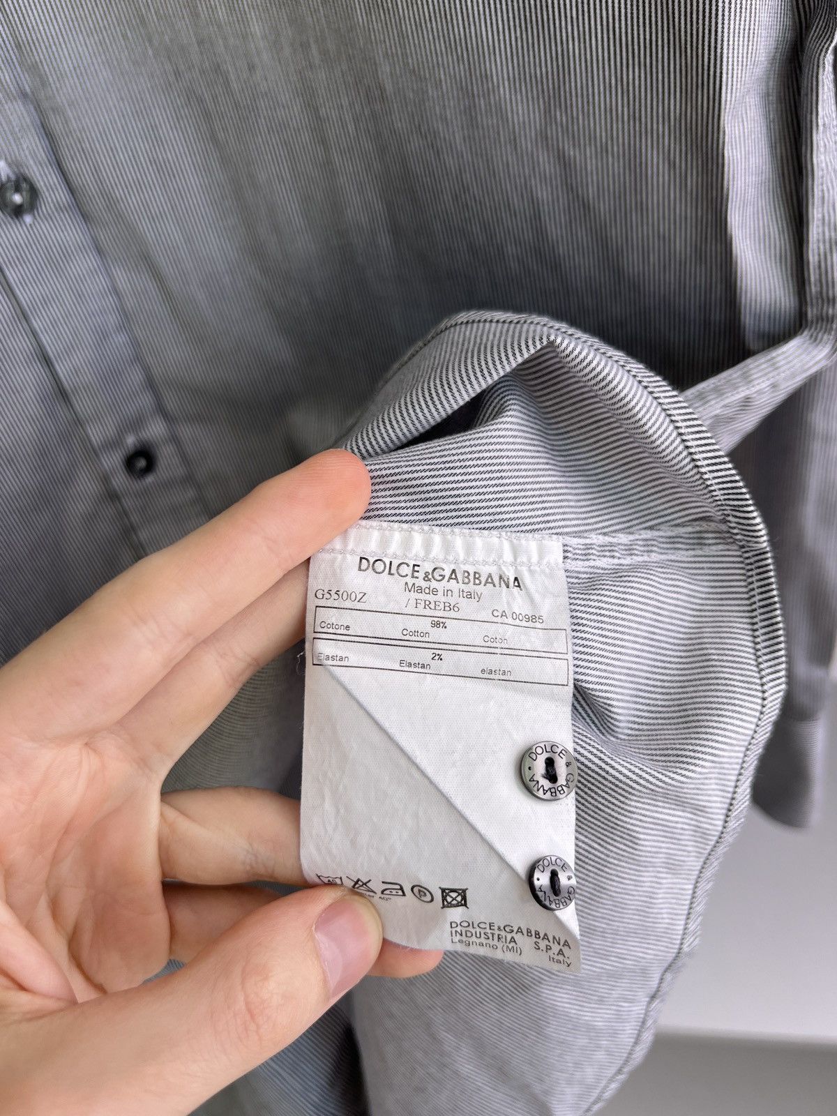 Dolce & Gabbana × Vintage Vintage Dolce Gabbana Grey Luxury Button up shirt Size US M / EU 48-50 / 2 - 10 Thumbnail