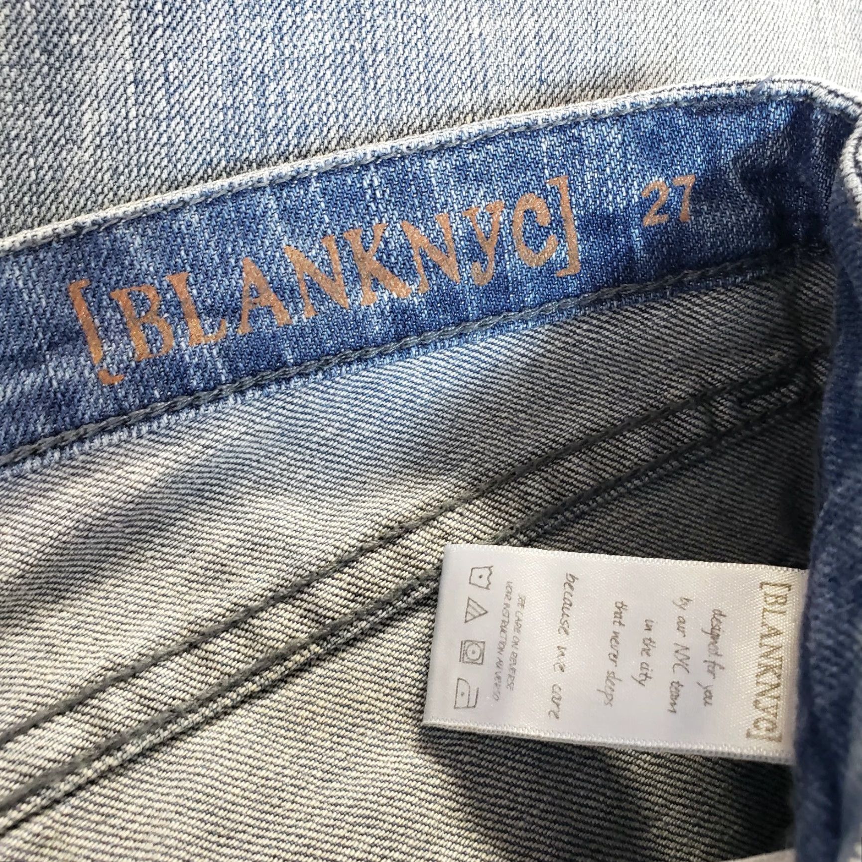 Vintage BLANKNYC Womens Skinny Jeans Sz 27 Blue Distressed Low Rise Denim Cotton Blend Inseam 29 Body Womens Jeans Skinniressure? Size 27" / US 4 / IT 40 - 7 Thumbnail