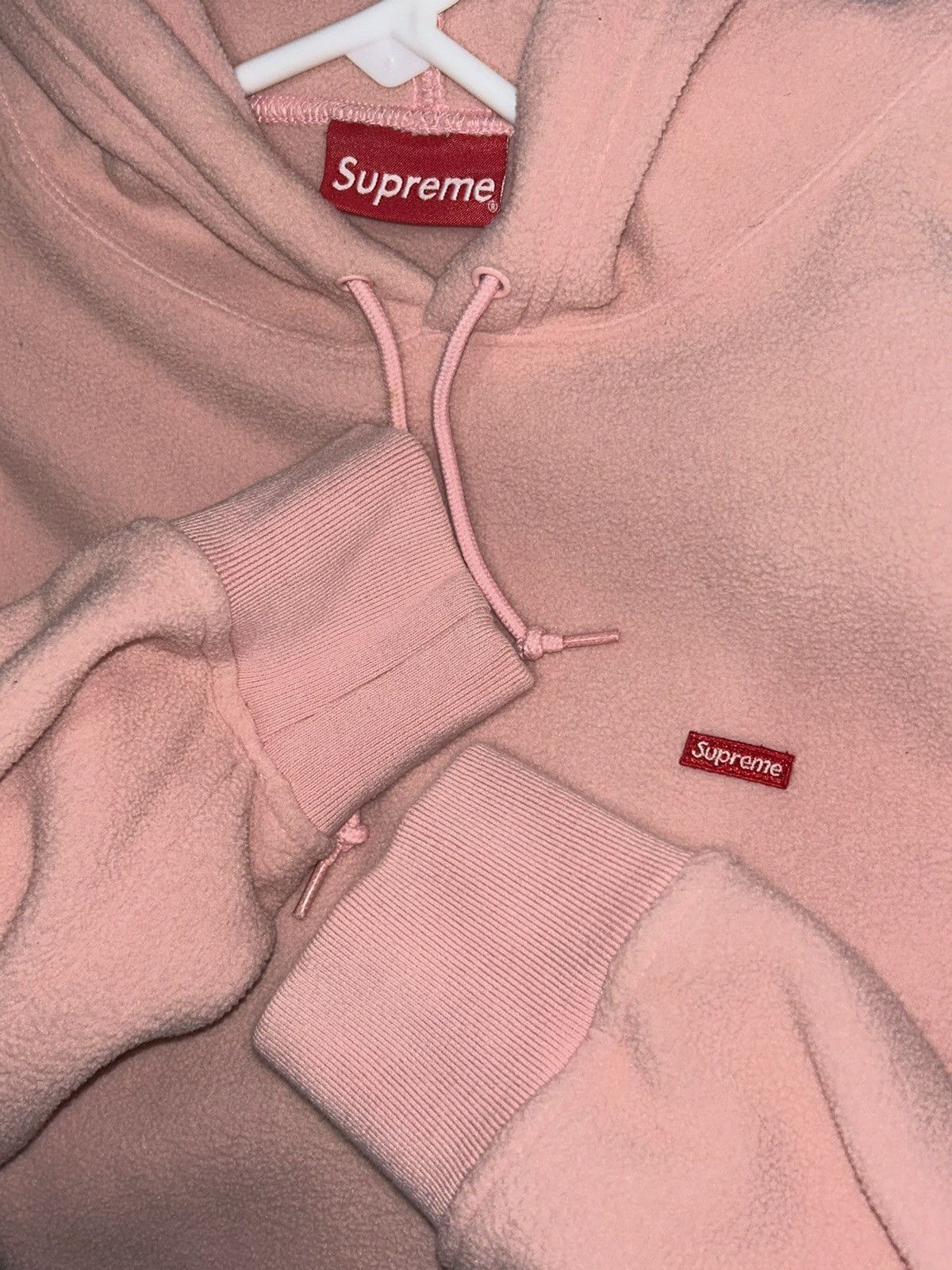 Polartec × Supreme Supreme Polartec Hooded Sweatshirt FW17 Pink size Medium NEW Size US M / EU 48-50 / 2 - 9 Thumbnail
