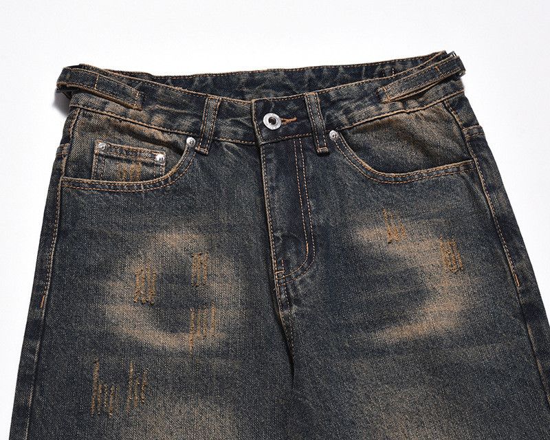 Vintage American-style distressed vintage straight-leg jeans Size US 32 / EU 48 - 3 Thumbnail