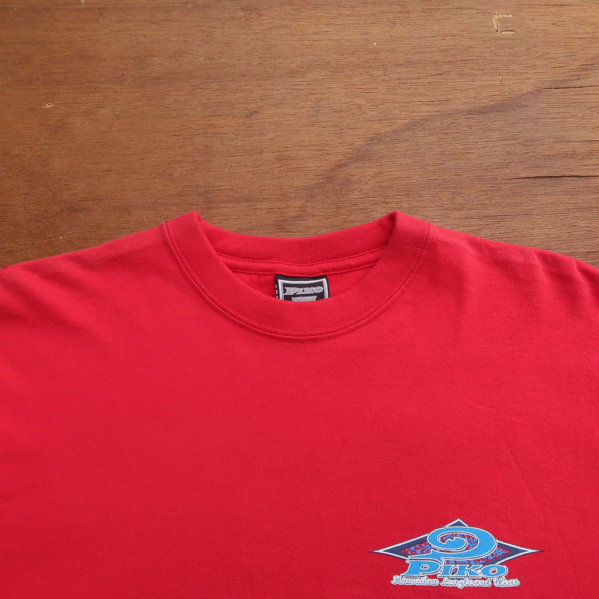 Japanese Brand 2000s Sun Surf by Piko Surf Red White T-Shirt Size US M / EU 48-50 / 2 - 3 Thumbnail