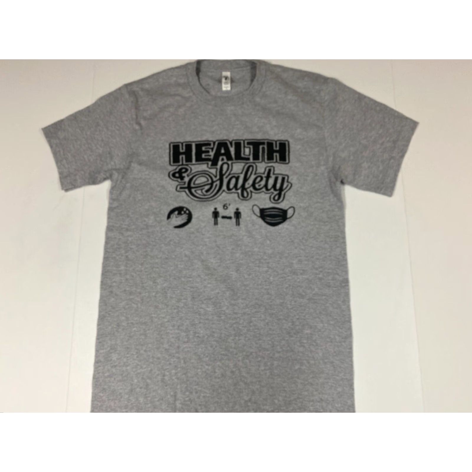 Next Level Health Safety Mens Shirt Small gray graphic T-Shirt Crew Neck Short Sleeve Logo Cotton Spandex Classic Music Stars Size US S / EU 44-46 / 1 - 2 Thumbnail
