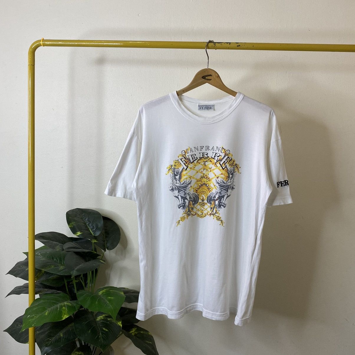 Gianfranco Ferre 1990s Gianfranco Ferre Affliction Design T Shirt Size US L / EU 52-54 / 3 - 1 Thumbnail
