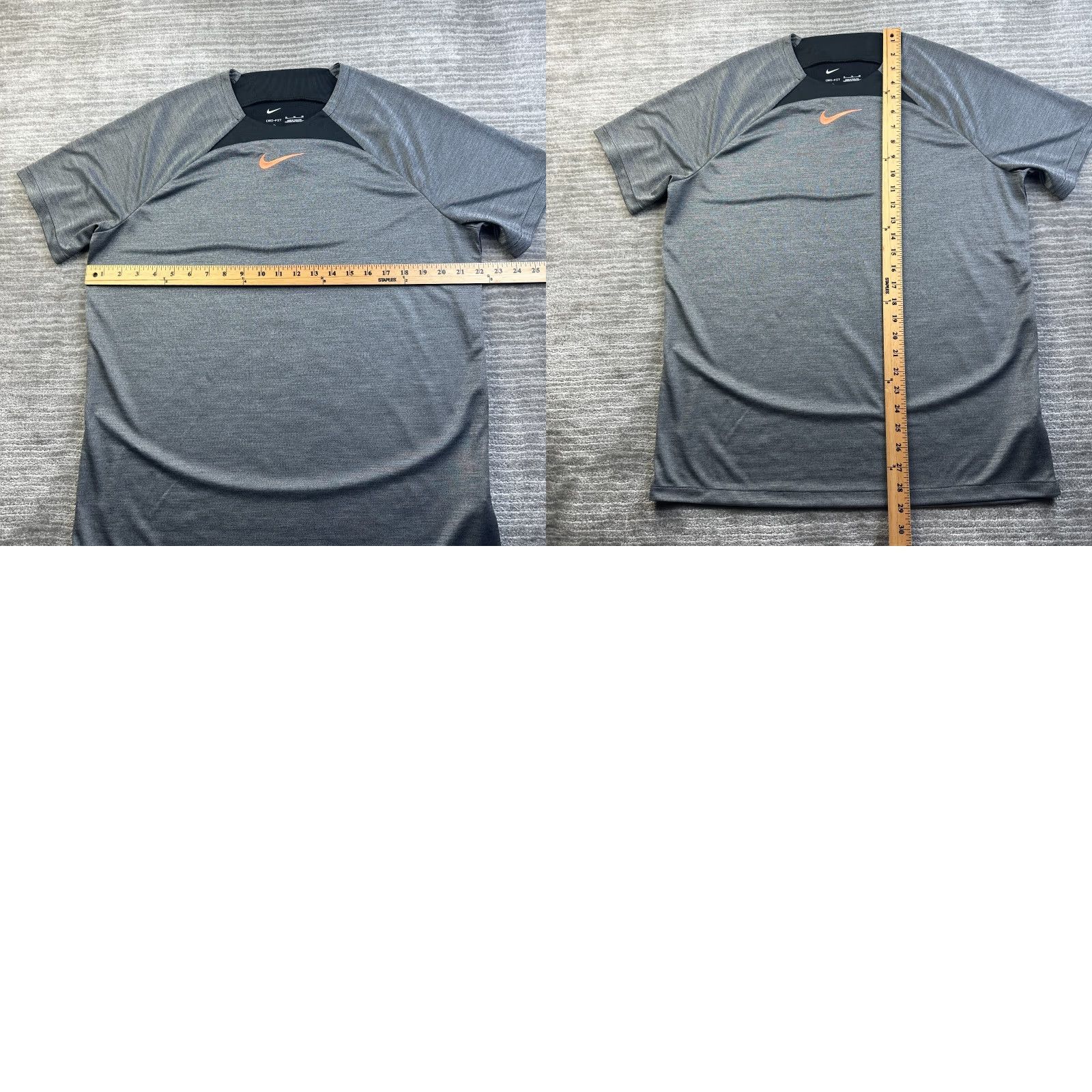 Nike Nike Shirt Mens XL Gray Pro Academy Soccer Football Center Swoosh Pro Academy Nike Dri-Fit Logo Sports Shirt Size US XL / EU 56 / 4 - 8 Thumbnail