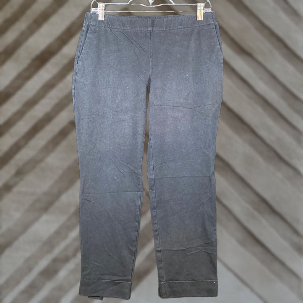 Ann Taylor J Jill Womens Pants Black Ankle Cropped Cuffed Mid Rise Premium Bi-Stretch 10P Size 30" / US 8 / IT 44 - 1 Thumbnail