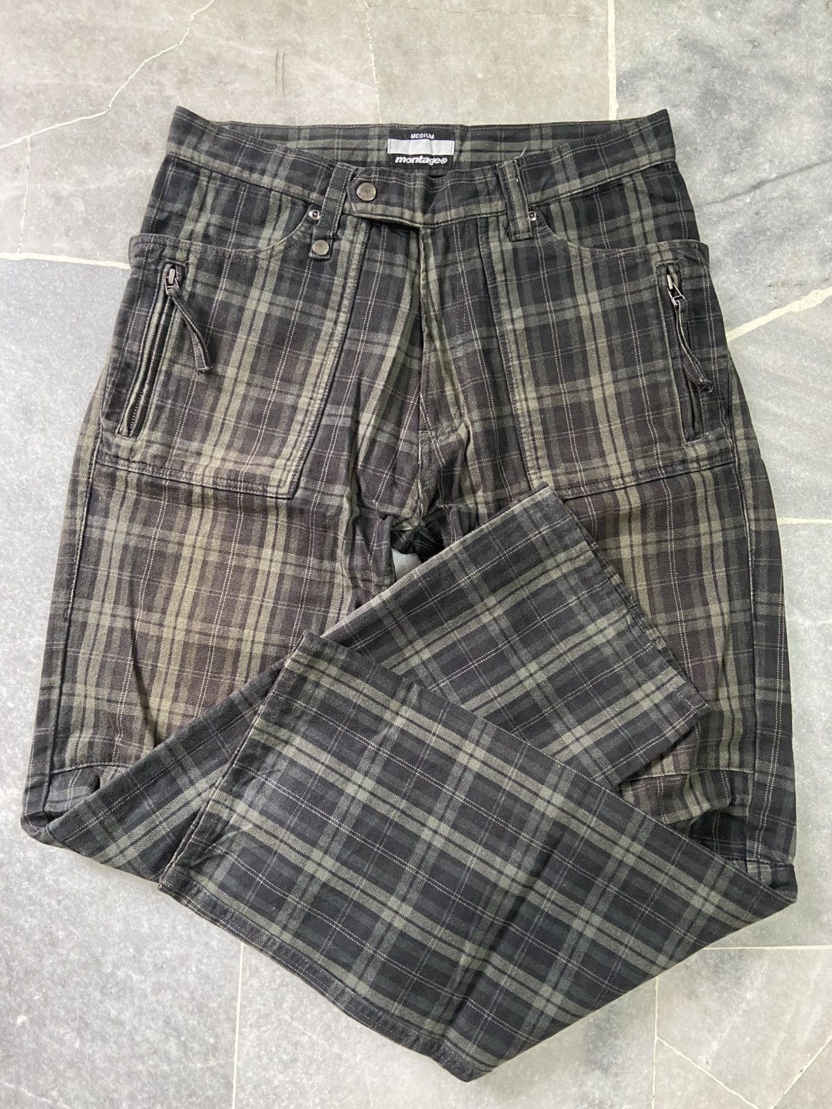 Japanese Brand Montage Abstract Checkered Pants Size US 32 / EU 48 - 5 Thumbnail