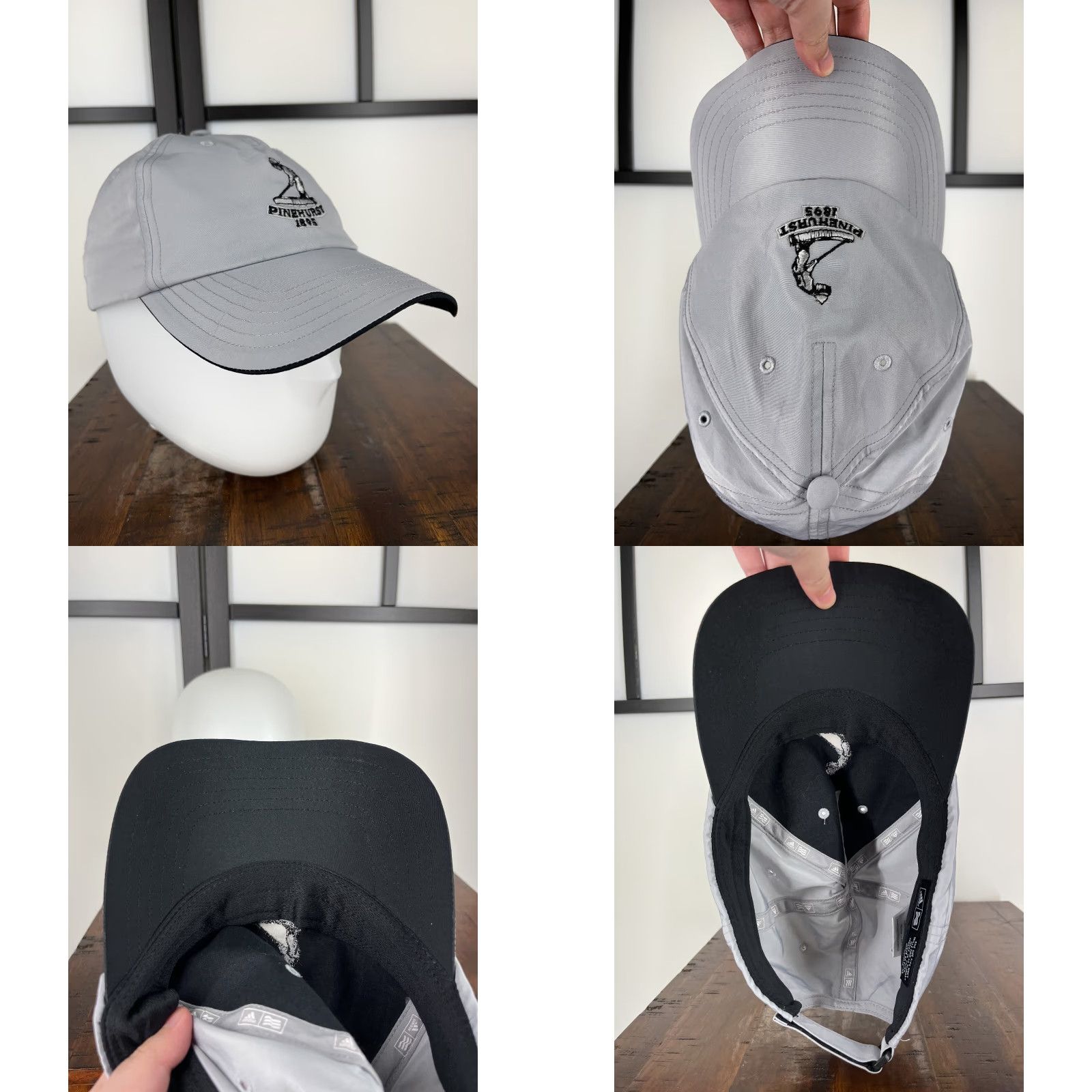 Adidas Adidas x Pinehurst 1895 Resort Hat Cap Strap Back Adult OS Gray Poly Embroidered Size ONE SIZE - 8 Thumbnail