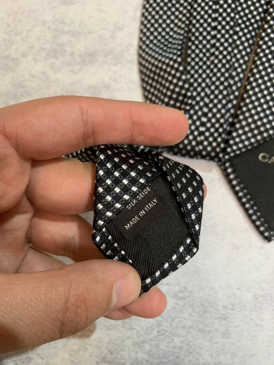 Canali CANALI Black White Elegant Silk Mens Tie Size ONE SIZE - 3 Thumbnail