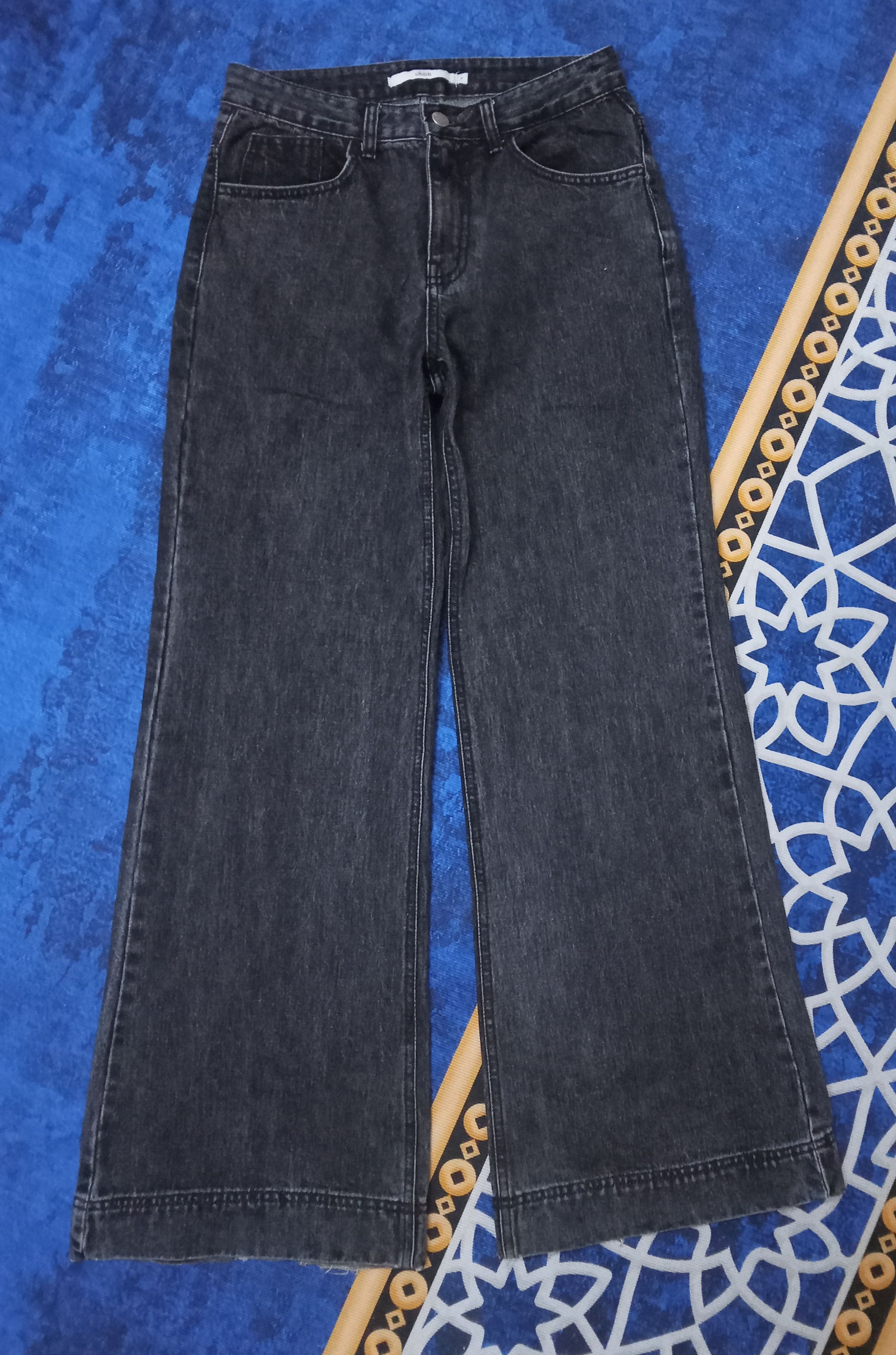 Japanese Brand Nugu Clutch Flare Line Black Denim Jeans Size US 29 - 1 Thumbnail