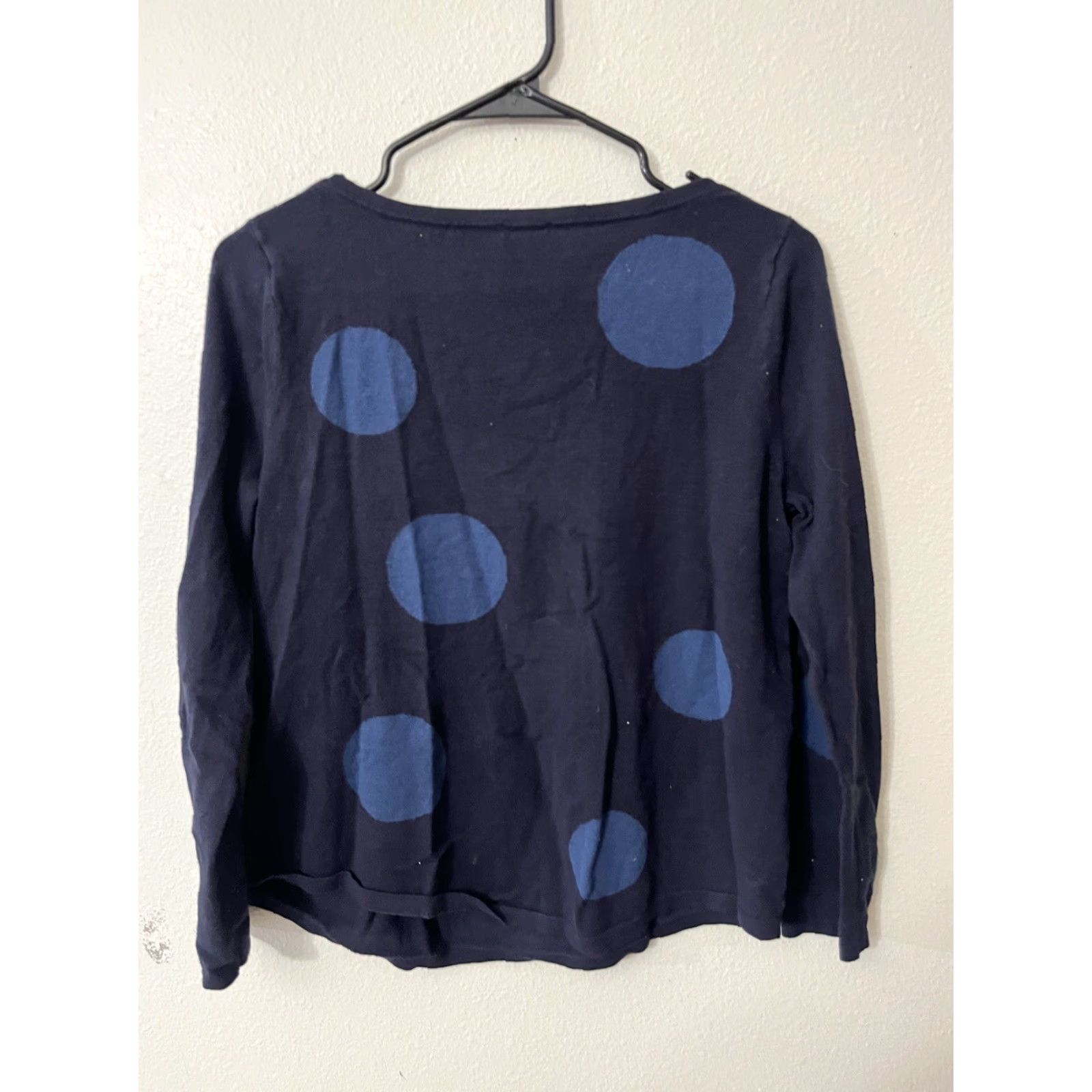 Vintage VINTAGE Chico's Sweater Womens Blue Polka Dots Pullover Knit Long Sleeve Boat Neck Casual Holiday Size 1 Womens Size XS / US 0-2 / IT 36-38 - 2 Thumbnail