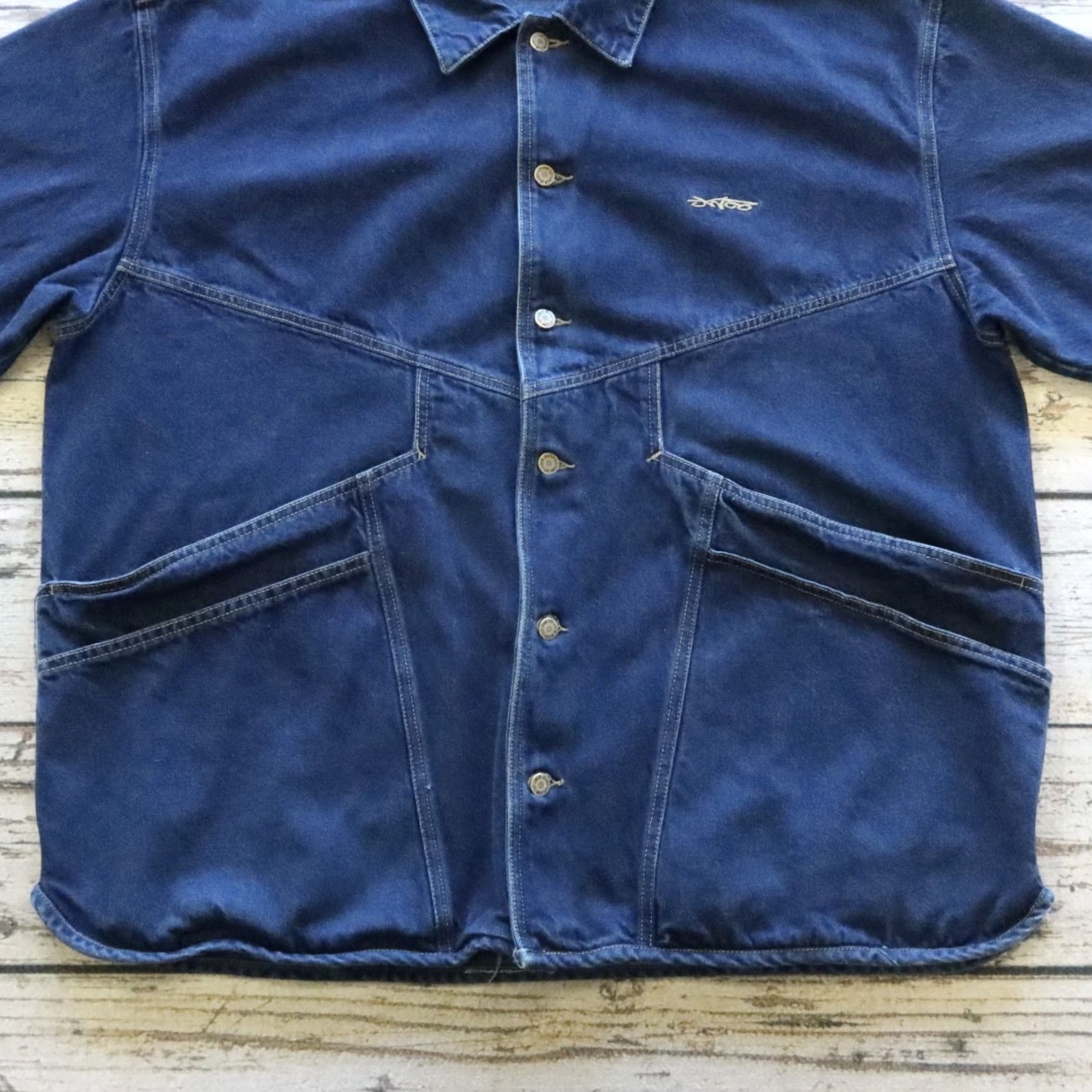 JNCO VINTAGE JNCO Denim Jacket Size XXL Blue Men Jacket 2XL Denim Parka 1990s Size US 39 - 3 Thumbnail