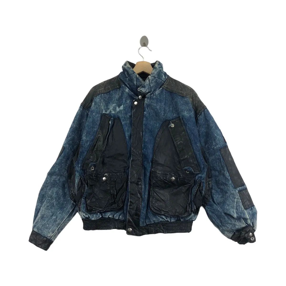 Vintage Vtg TROOP FRANCE Crest Laurel Wreath Varsity Denim Jacket Size XL / US 12-14 / IT 48-50 - 1 Thumbnail