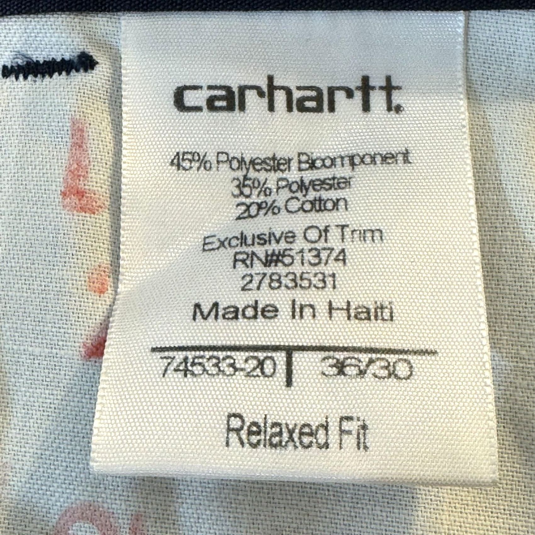 Carhartt Carhartt Pants Mens 38x28 Navy Ripstop Work Relaxed Fit Zipper Pockets 74533-20 Size US 36 / EU 52 - 6 Thumbnail