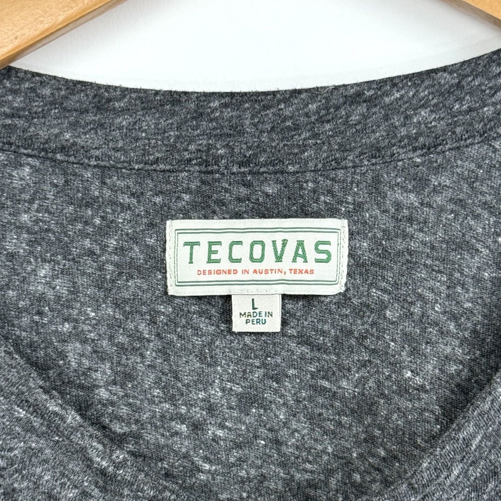Tecovas Tecovas Shirt Mens L Henley Long Sleeve Heather Gray Button Size US L / EU 52-54 / 3 - 5 Thumbnail