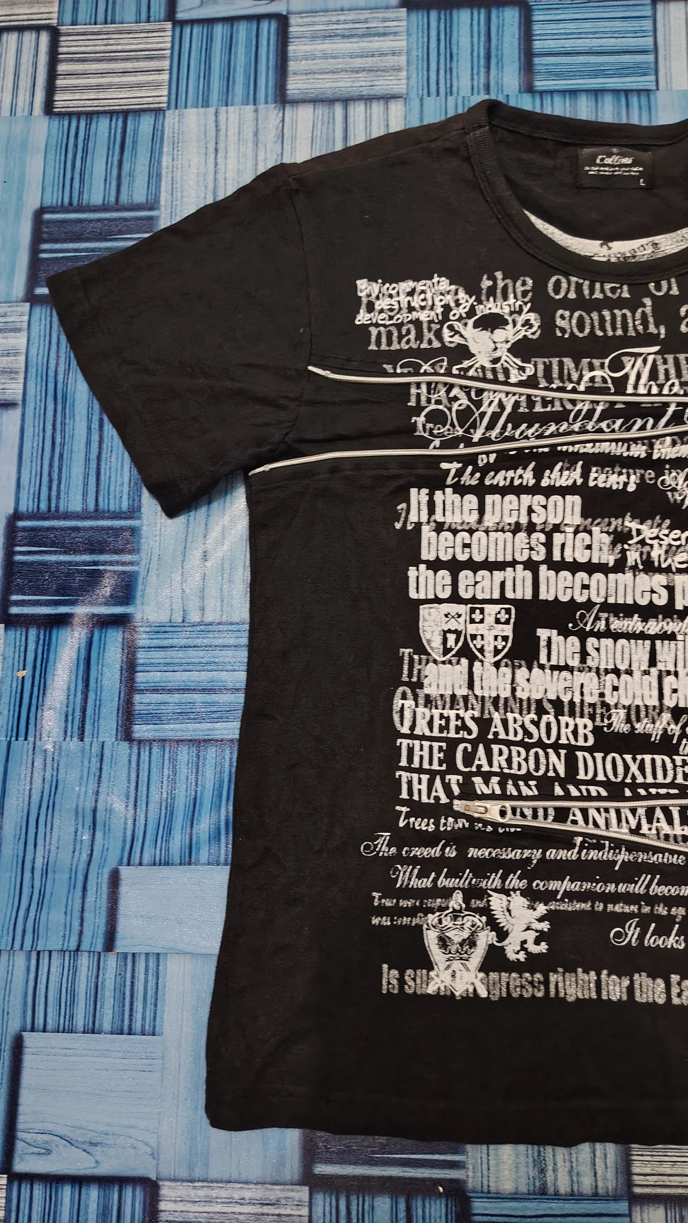 14th Addiction Collins Punk rock style avant garde t shirt zipper Size US M / EU 48-50 / 2 - 5 Thumbnail