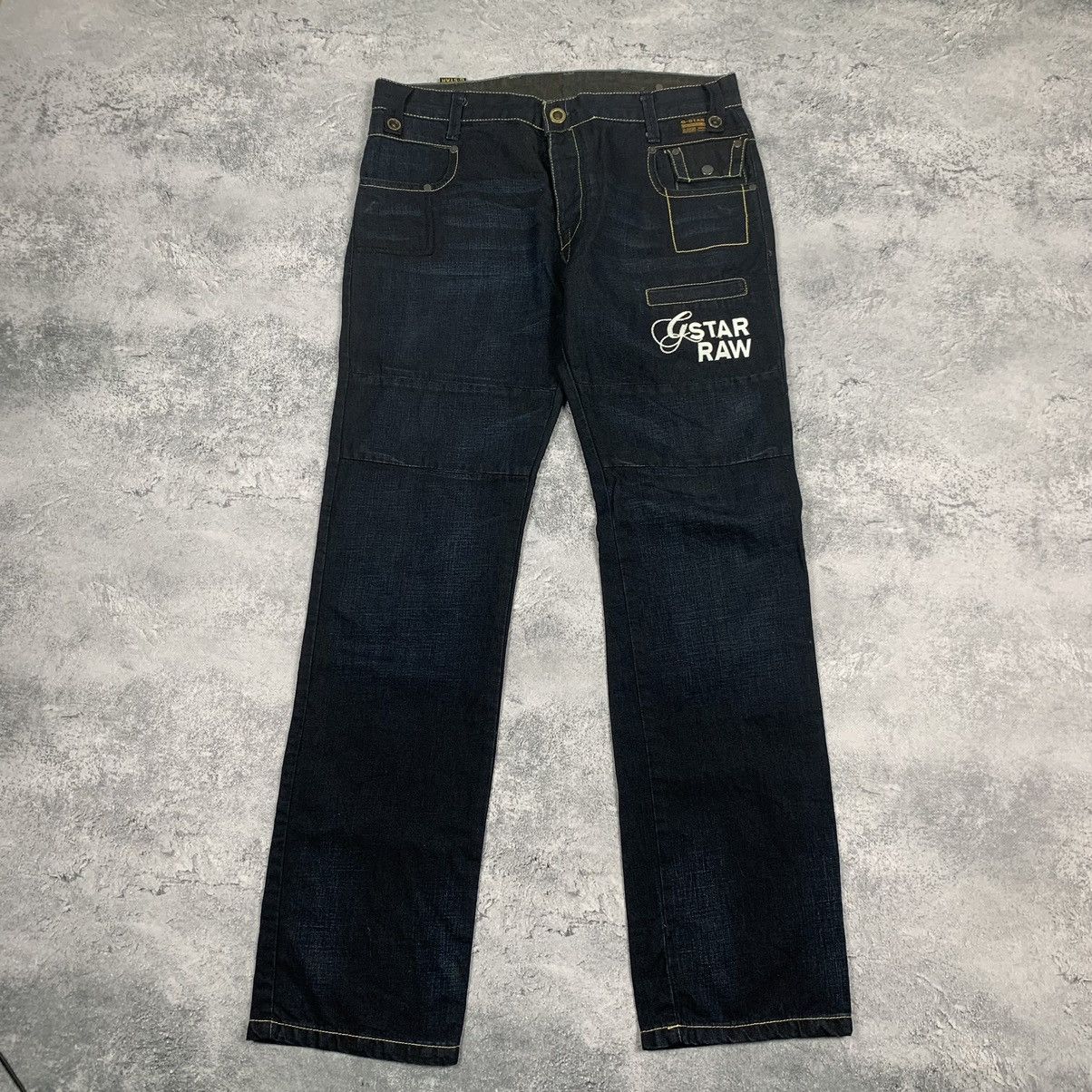 G-Star Vintage Y2K G-Star Raw Big Logo Jeans Size 33/34 Blue Size US 33 - 1 Thumbnail