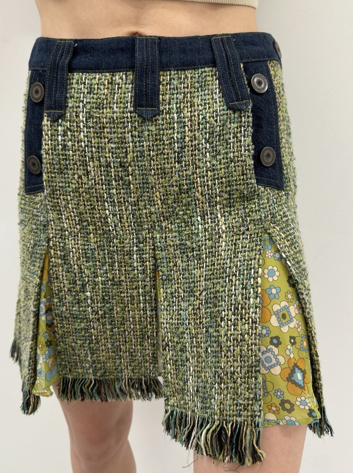 Dolce & Gabbana Vintage D&G Dolce&Gabbana Knit Mini Skirt y2k Viscose Tweed Size 26" / US 2 / IT 38 - 3 Thumbnail