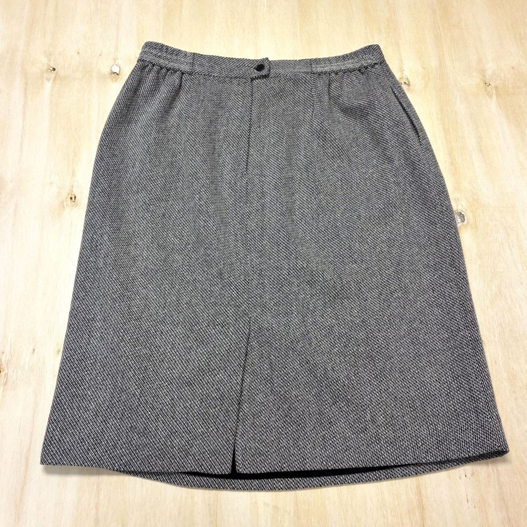 Vintage Leslie Fay Skirt Womens 18 Gray Check Tweed Pencil Knee Length Lined Work Office Size 40" / US 18 - 4 Thumbnail