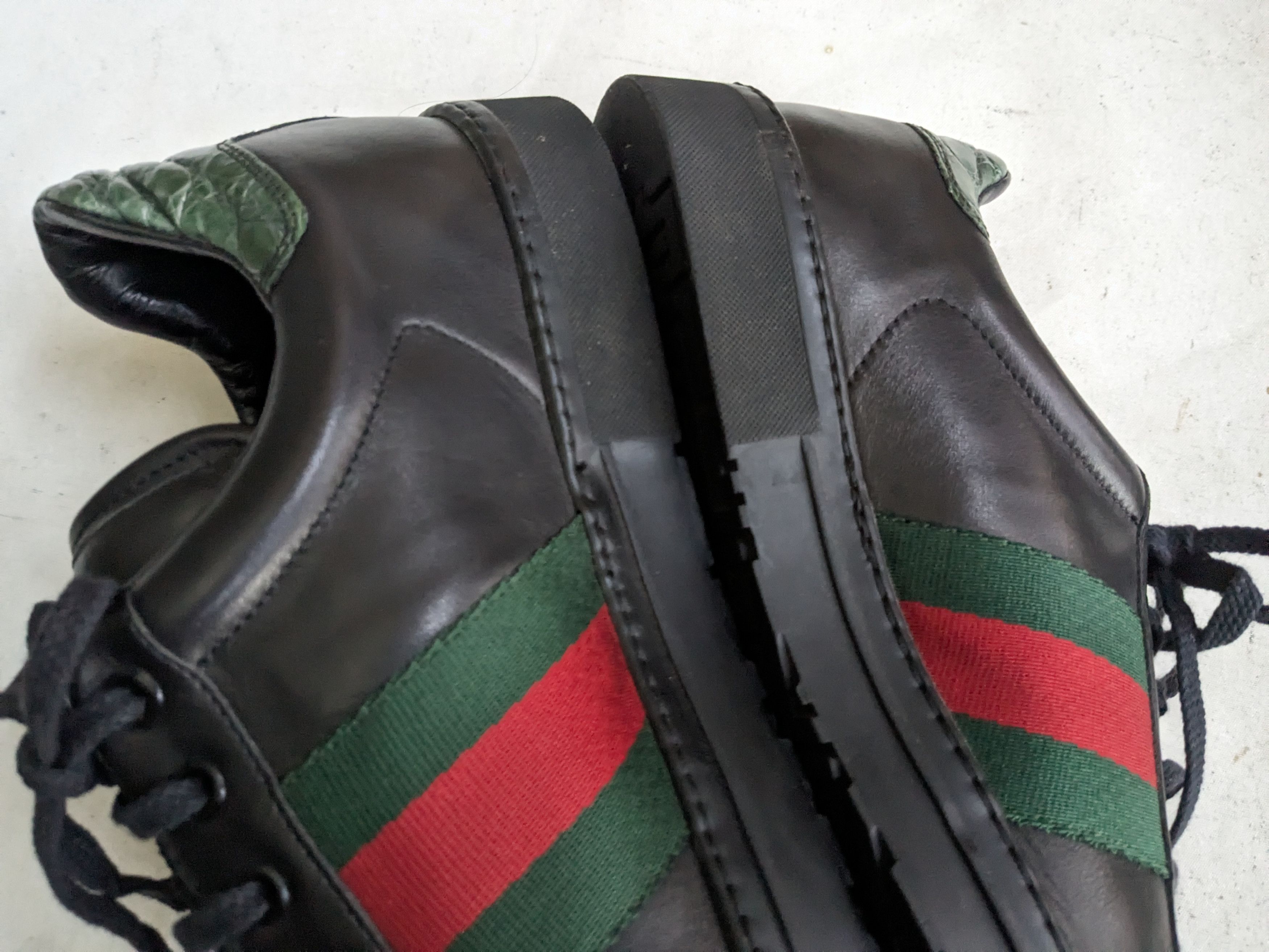 Gucci Gucci Ace Sneakers 9 Black Leather Low Tops Size US 9 / EU 42 - 13 Thumbnail