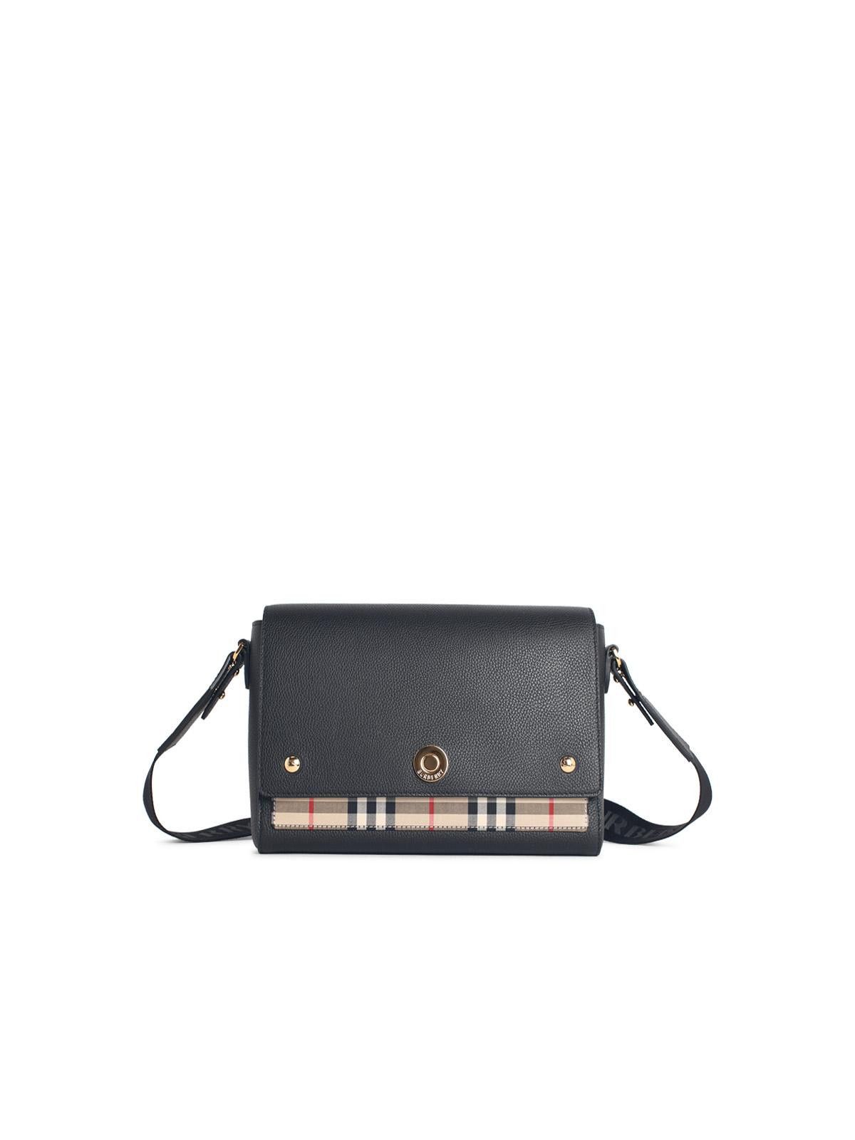 Burberry BURBERRY Medium 'Note' Black Leather Bag Size ONE SIZE - 1 Thumbnail