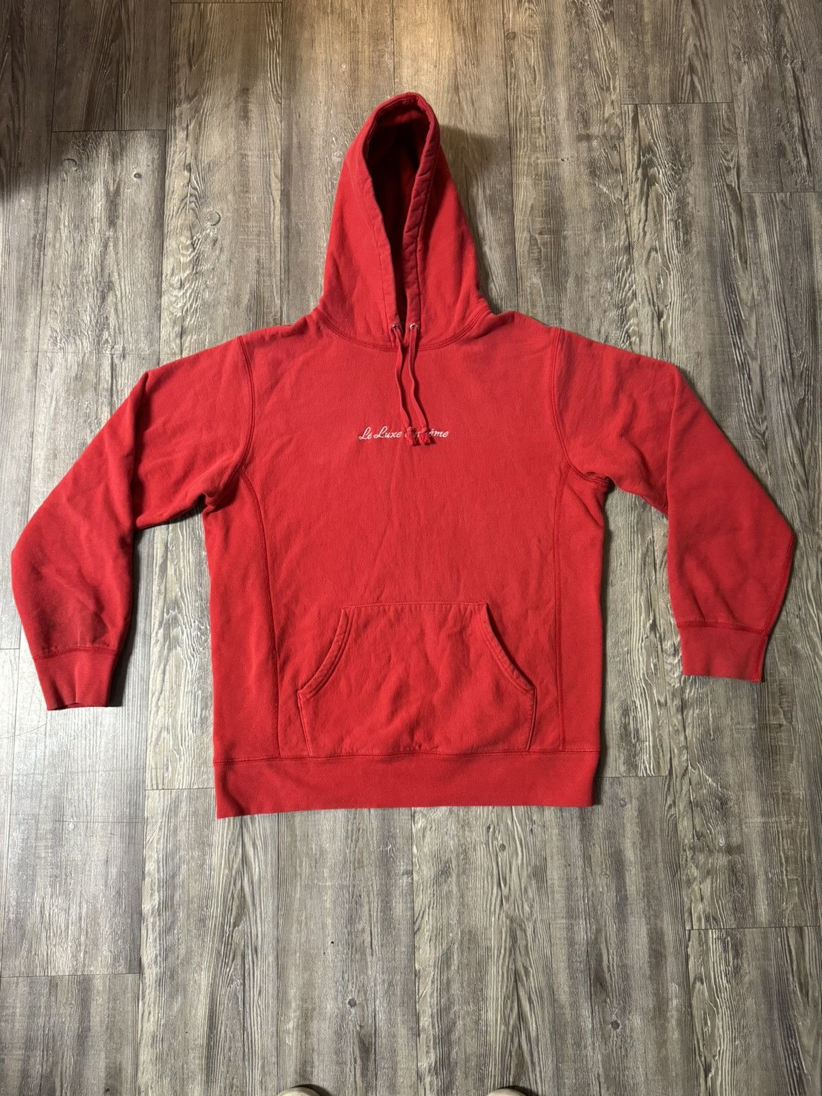 Supreme Supreme Le Luxe Supreme Hoodie Red Large | Grailed