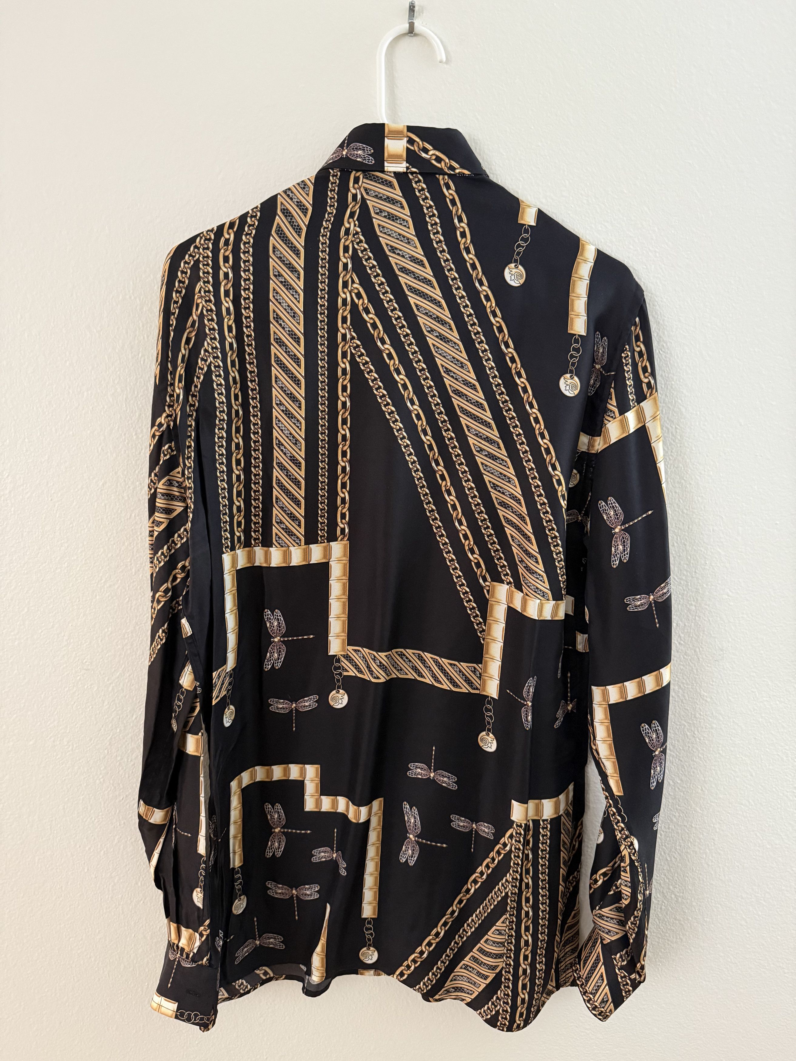 Versace Gold Baroque Print Silk Shirt (S/M) Size US M / EU 48-50 / 2 - 2 Thumbnail