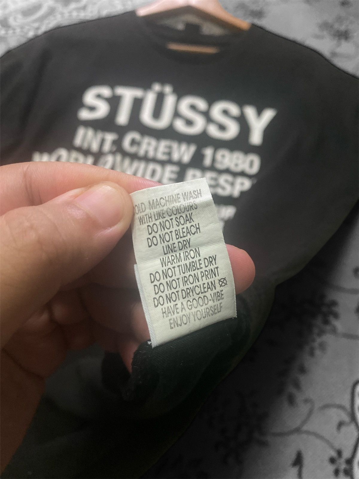 Stussy × Vintage STUSSY BLACK SKATE WHITE CREW WORLDWIDE REDPECT T-SHIRT🔥 Size US M / EU 48-50 / 2 - 19 Thumbnail