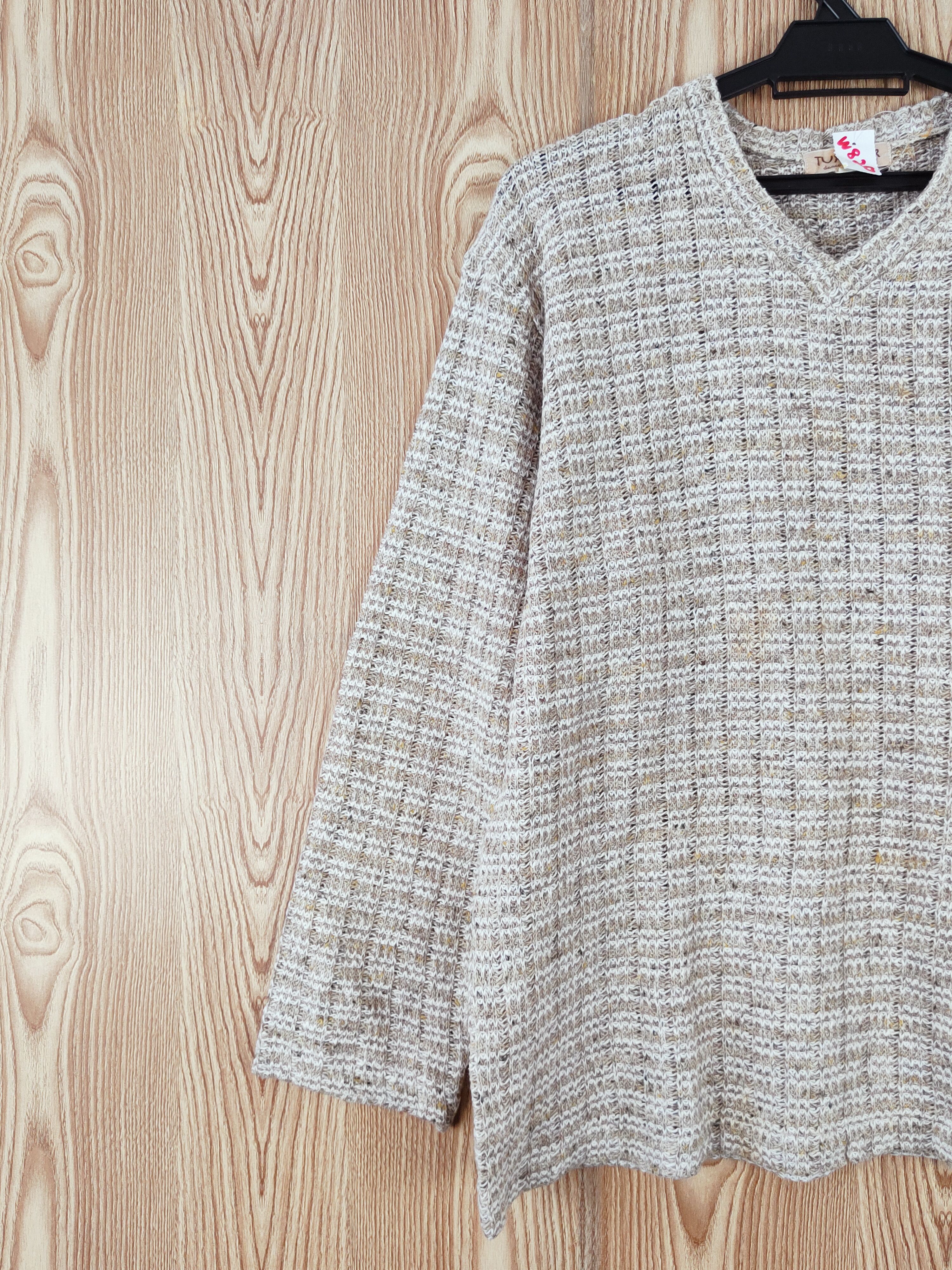 Homespun Knitwear × Japanese Brand × Vintage Tumkur Brown Mesh Net Knitwear vintage #W821 Size US M / EU 48-50 / 2 - 3 Thumbnail
