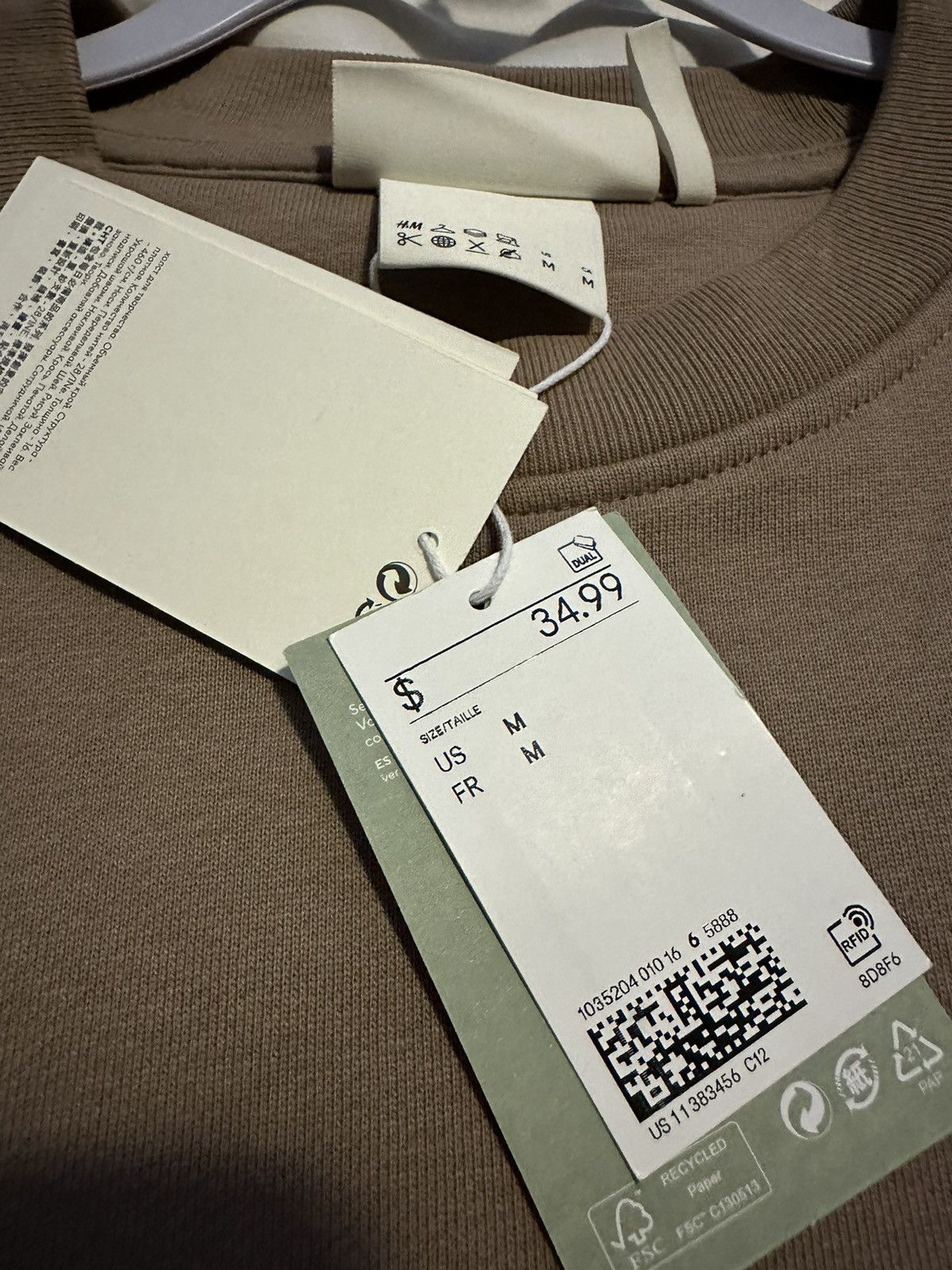 H&M Beige Sweater Size US M / EU 48-50 / 2 - 2 Thumbnail