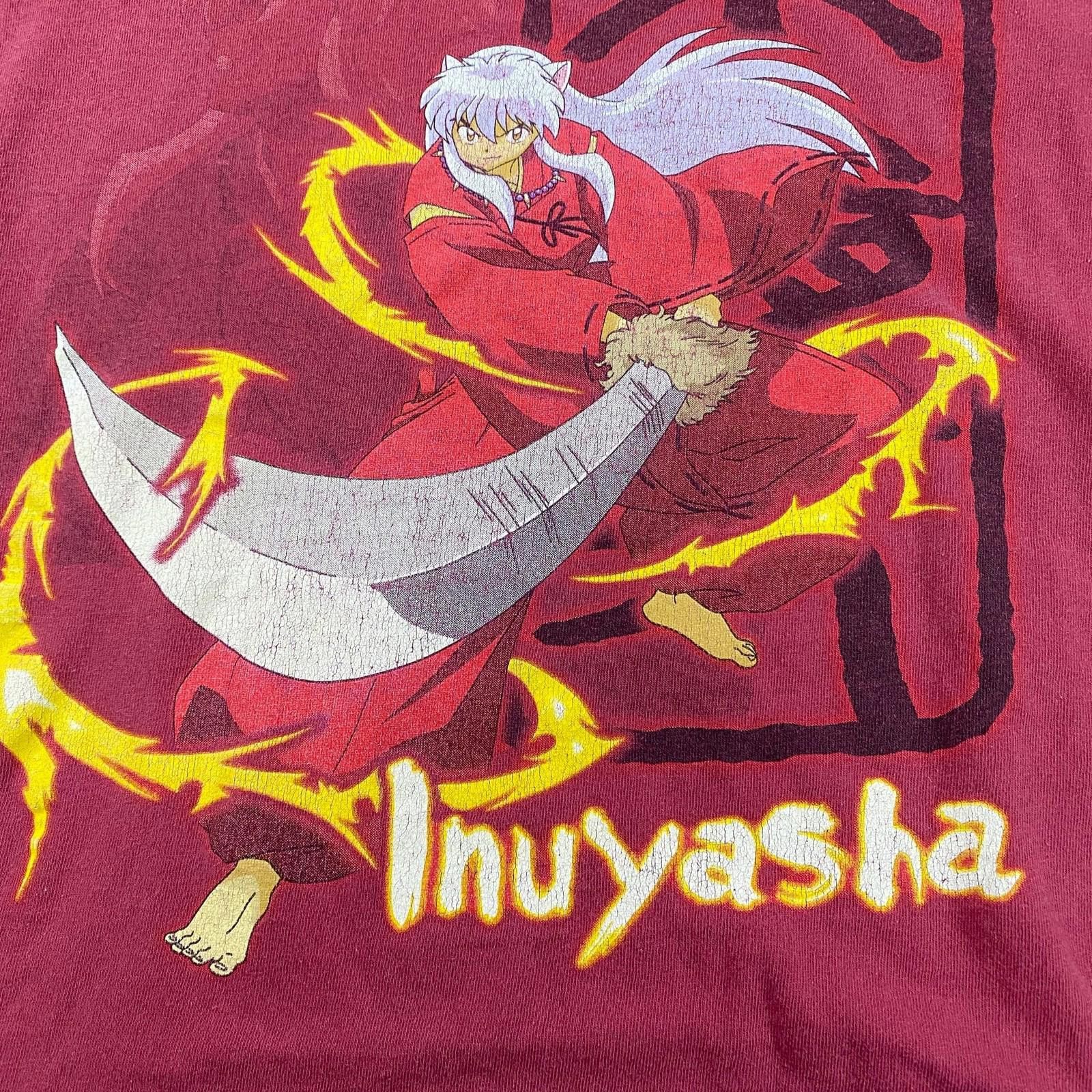 Gildan Vintage Inuyasha T-Shirt Red Anime Manga 2003 Size ONE SIZE - 2 Thumbnail