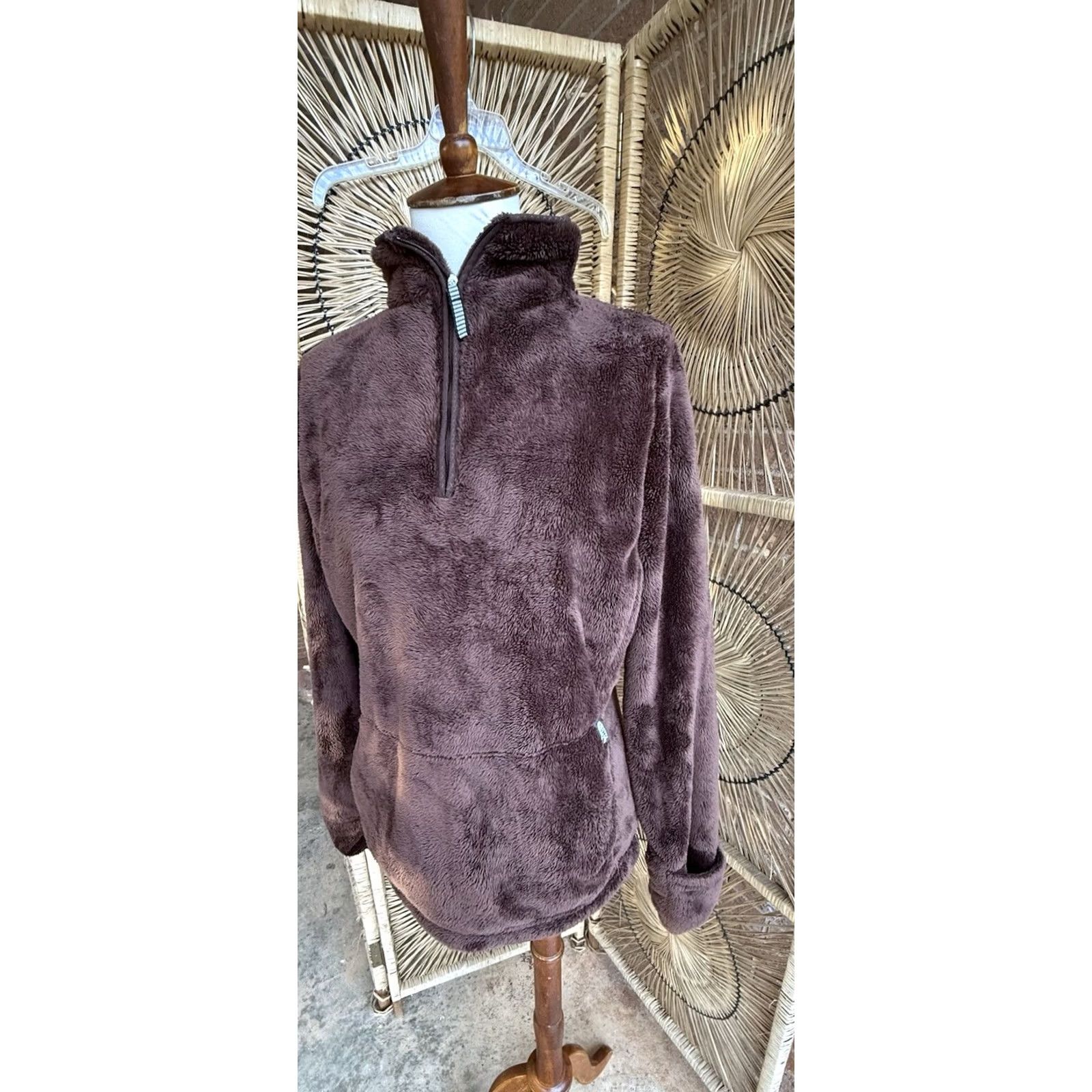 The North Face The North Face Womens Large Brown Fleece Pullover 1/4 Zip Jacket Size L / US 10 / IT 46 - 4 Thumbnail