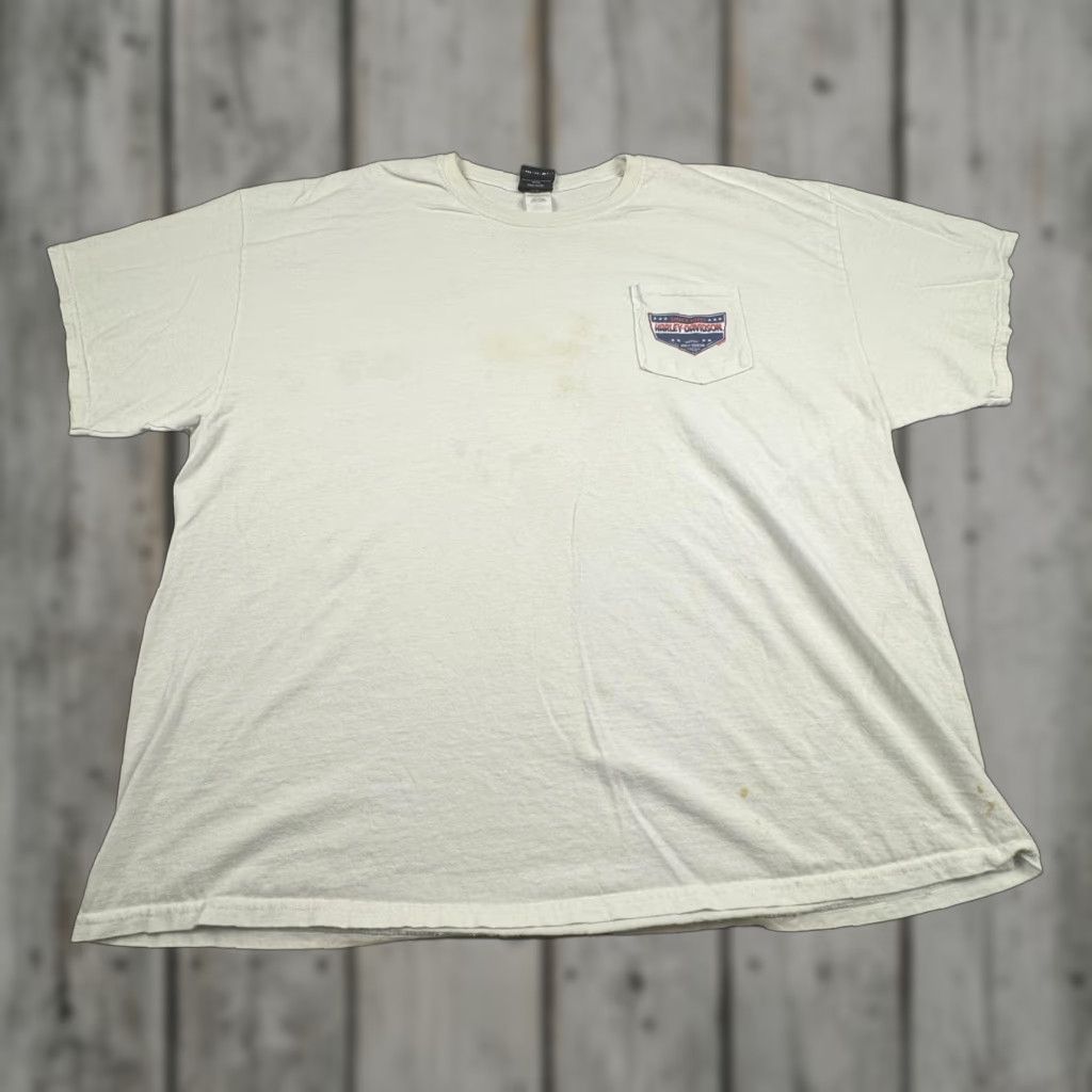 Harley Davidson Harley-Davidson Shirt Mens XL White Pocket Tee Crew Neck Graphic Print El Paso Barnett Size US XL / EU 56 / 4 - 1 Thumbnail