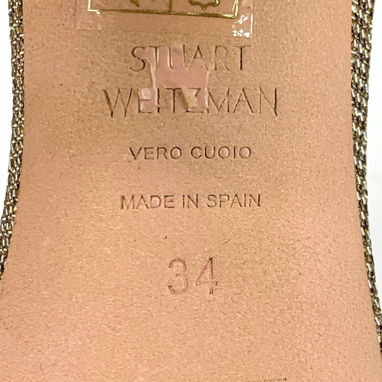 Stuart Weitzman Stuart Weitzman Gold Block Heel Ankle Strap Sandals (Size 34 Size US 4 / IT 34 - 4 Thumbnail