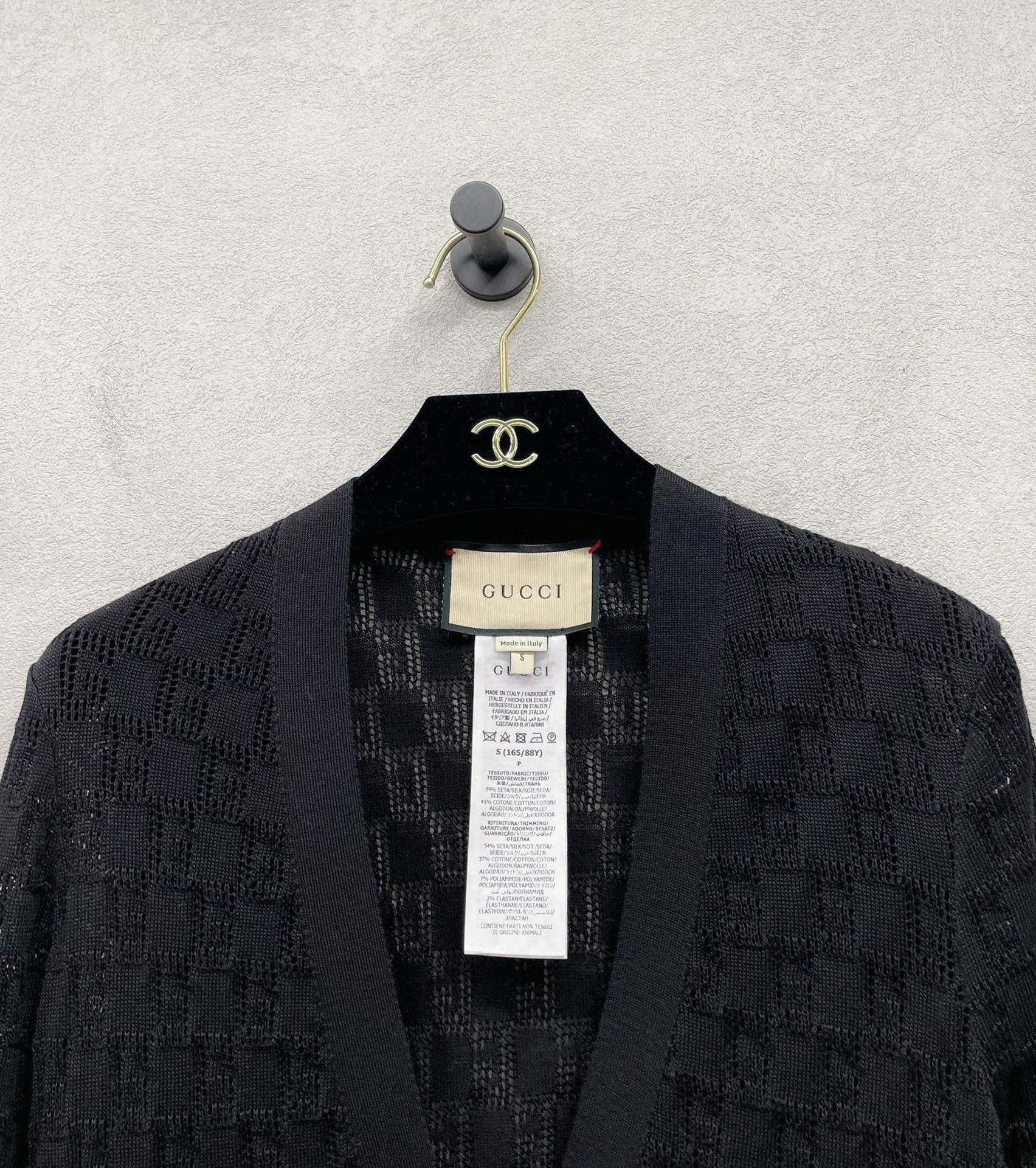 Gucci Gucci Black jacquard knitted cardigan sweater 2501-Nextarro Size US S / EU 44-46 / 1 - 4 Thumbnail