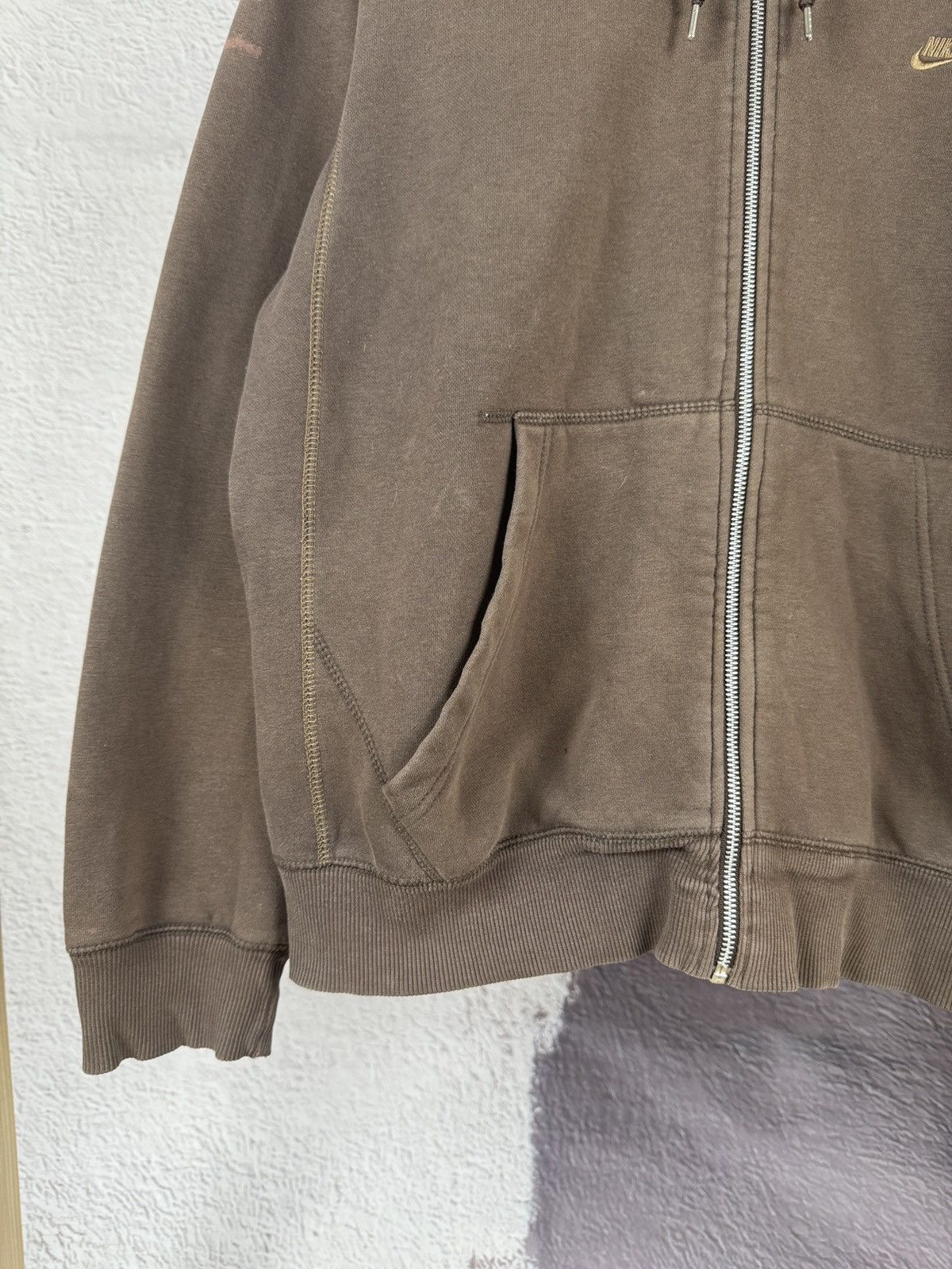 Nike Nike vintage Y2K brown faded hoodie swoosh drill Size US XL / EU 56 / 4 - 4 Thumbnail