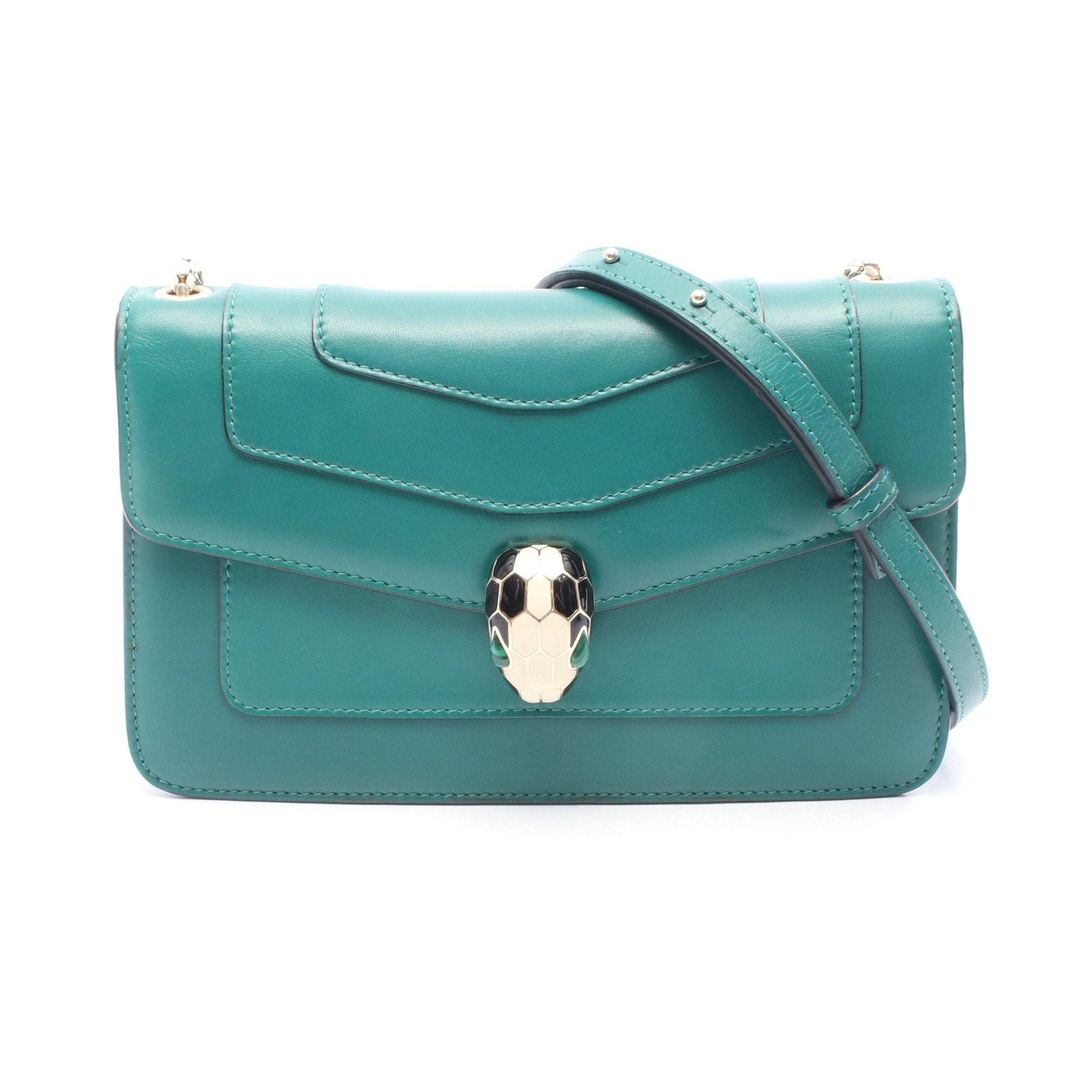 Bvlgari Bvlgari Serpenti Forever Chain Shoulder Bag Leather Green Size ONE SIZE - 1 Thumbnail